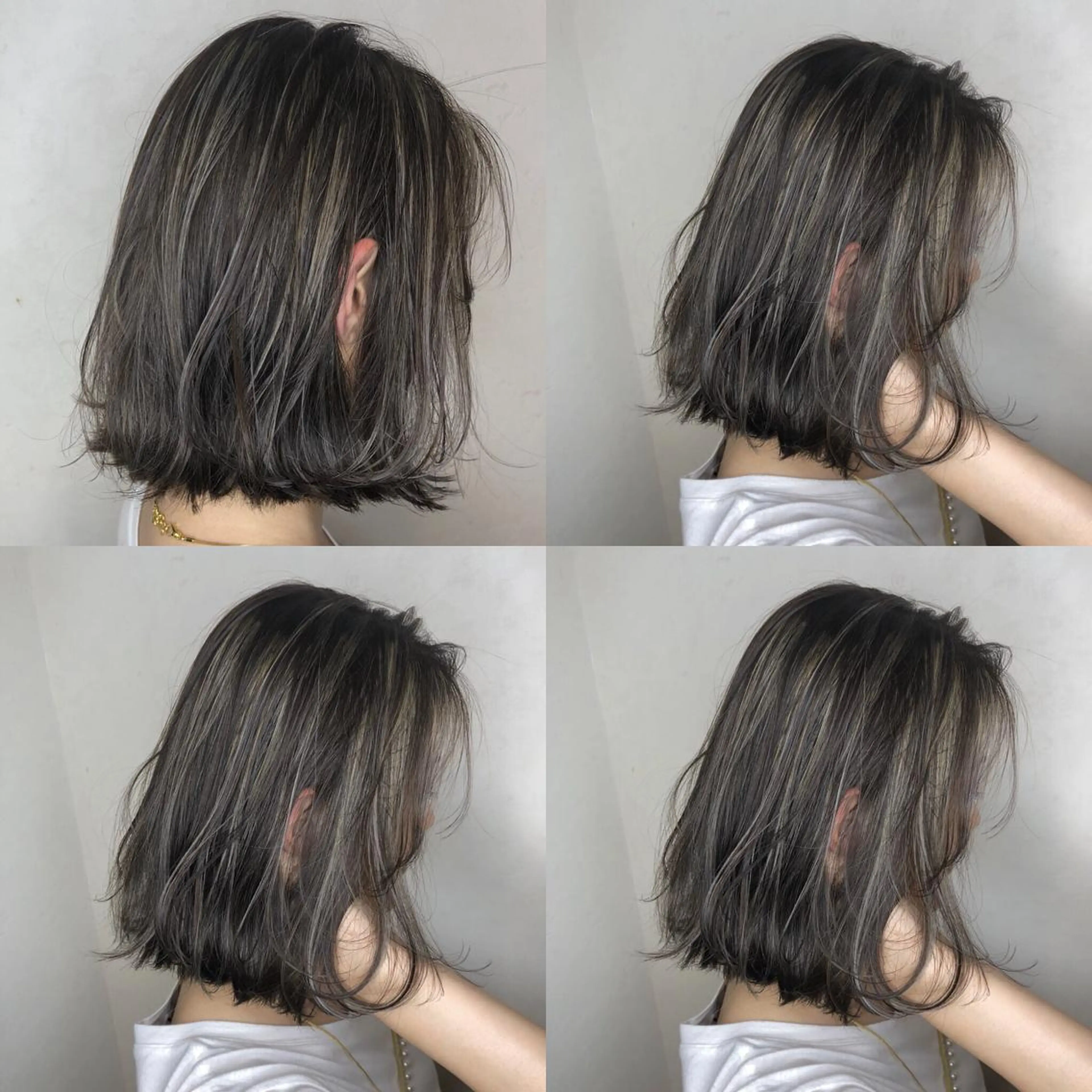 ショート カラー アディクシーカラー アッシュ 透明感カラー グレージュ ハイライトカラー カット ヘアカラー トリートメント JILBLAN京都 ショート/ハイライトのヘアスタイル