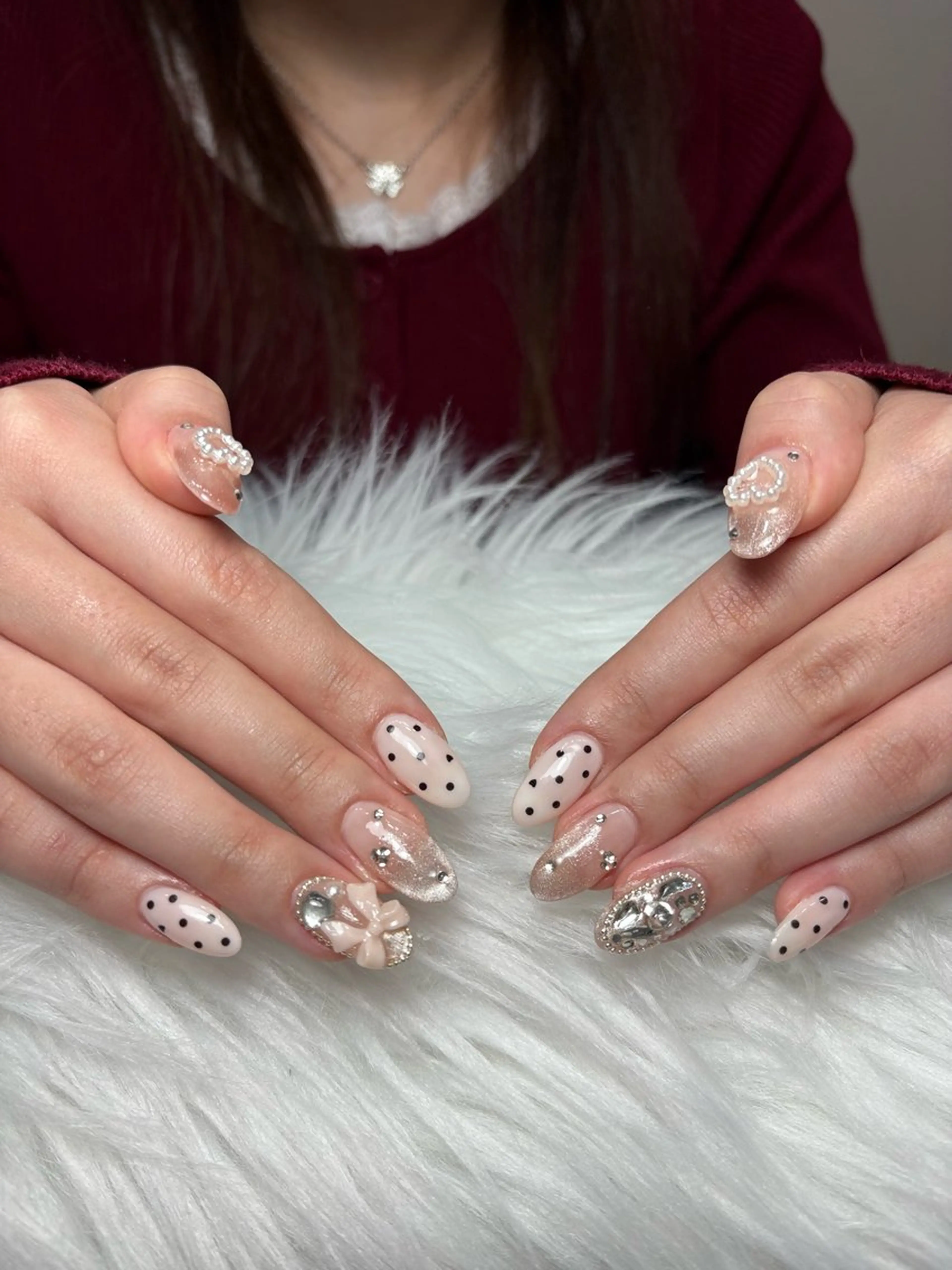 ネイル アートネイル 長さ出し ジェルネイル マグネットネイル ニュアンスネイル なな_ CloudyChanのネイルデザイン