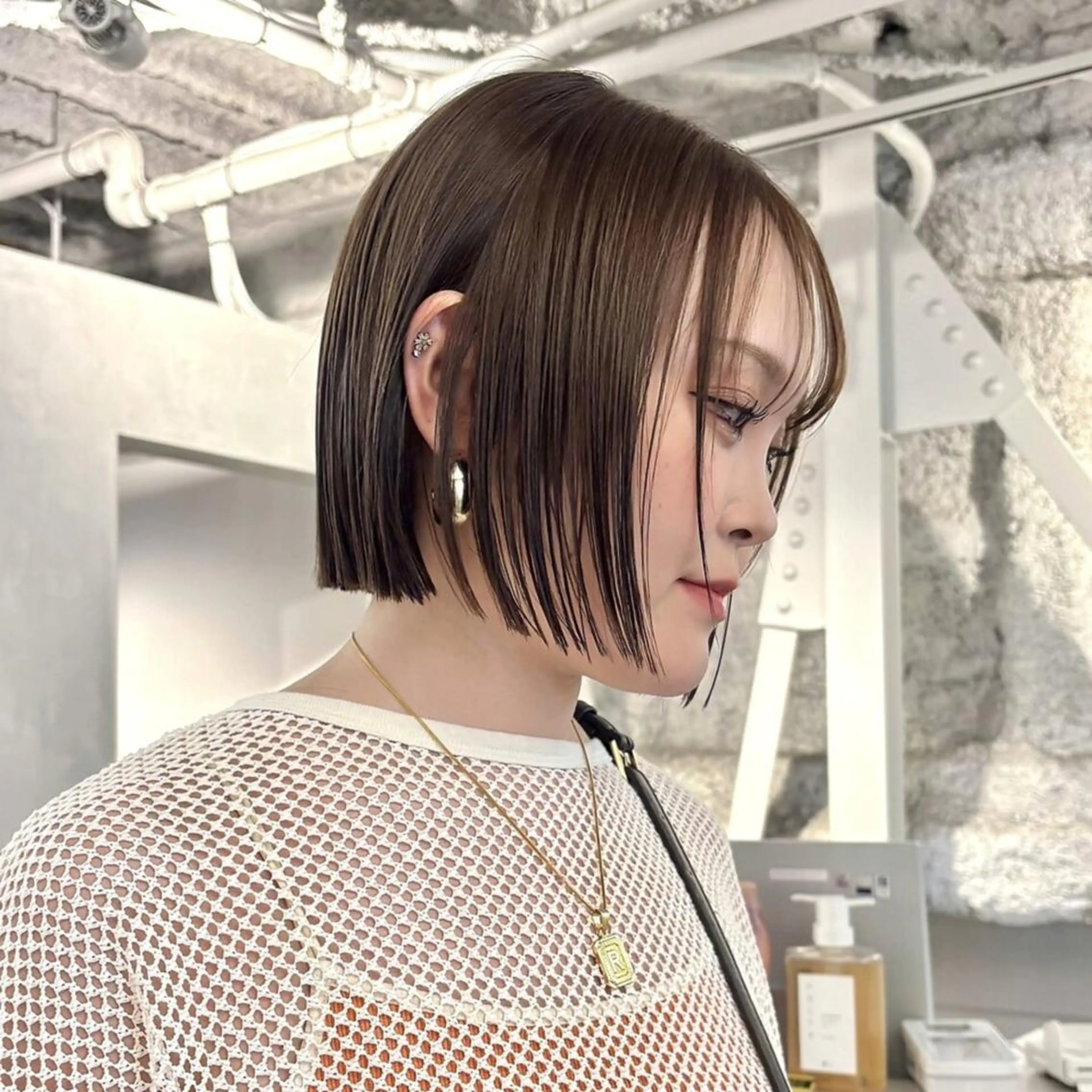 ショート パーマ 切りっぱなしボブ ショートボブ ボブレイヤー ボブ レイヤーカット カット ヘアカラー 縮毛矯正 ボブレイヤー特化型 お悩み解決サロン☀️のヘアスタイル