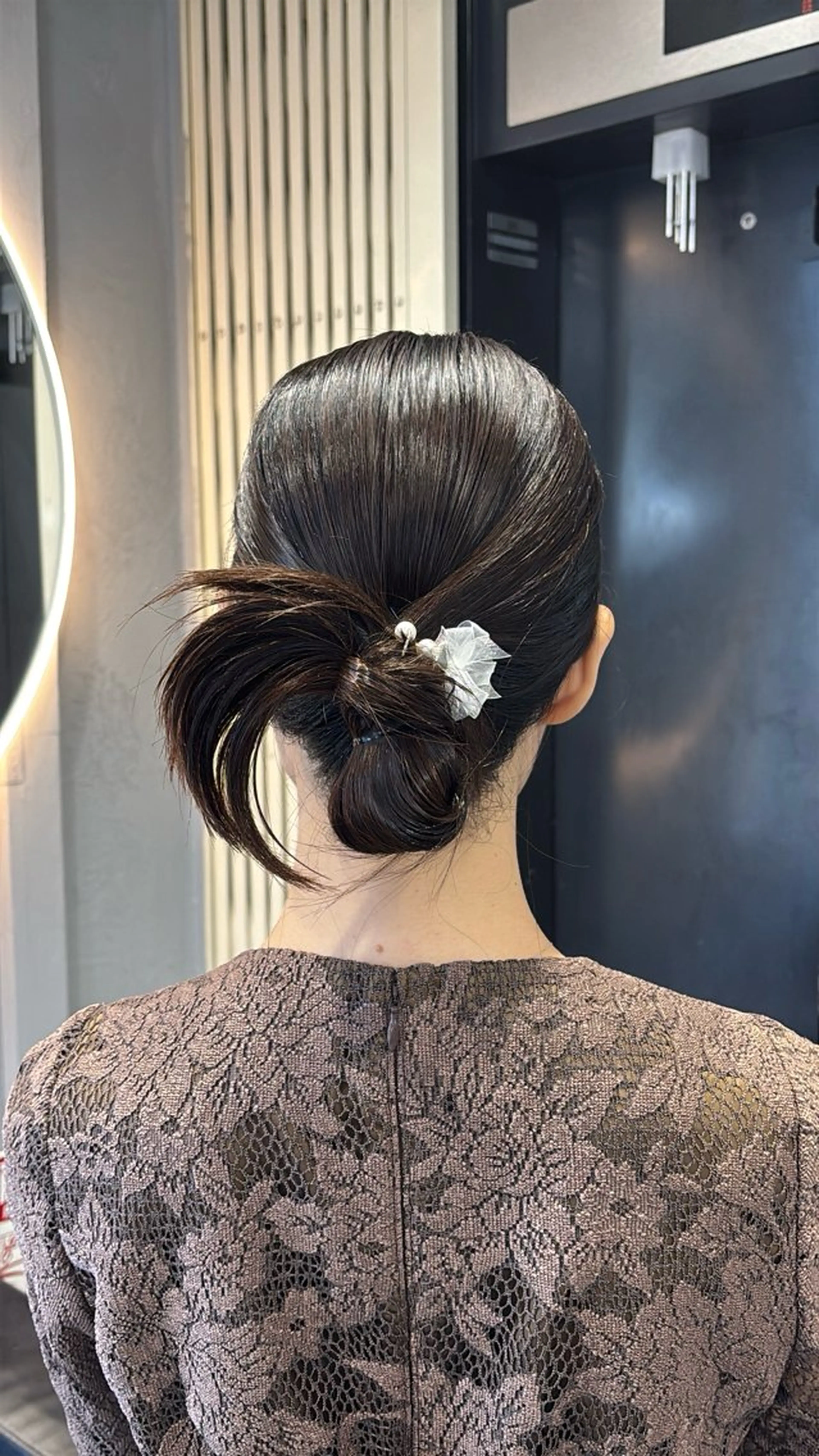 ヘアアレンジ ヘアセット 韓国ヘア/ブリーチ無 しWカラー/オリーブのヘアスタイル