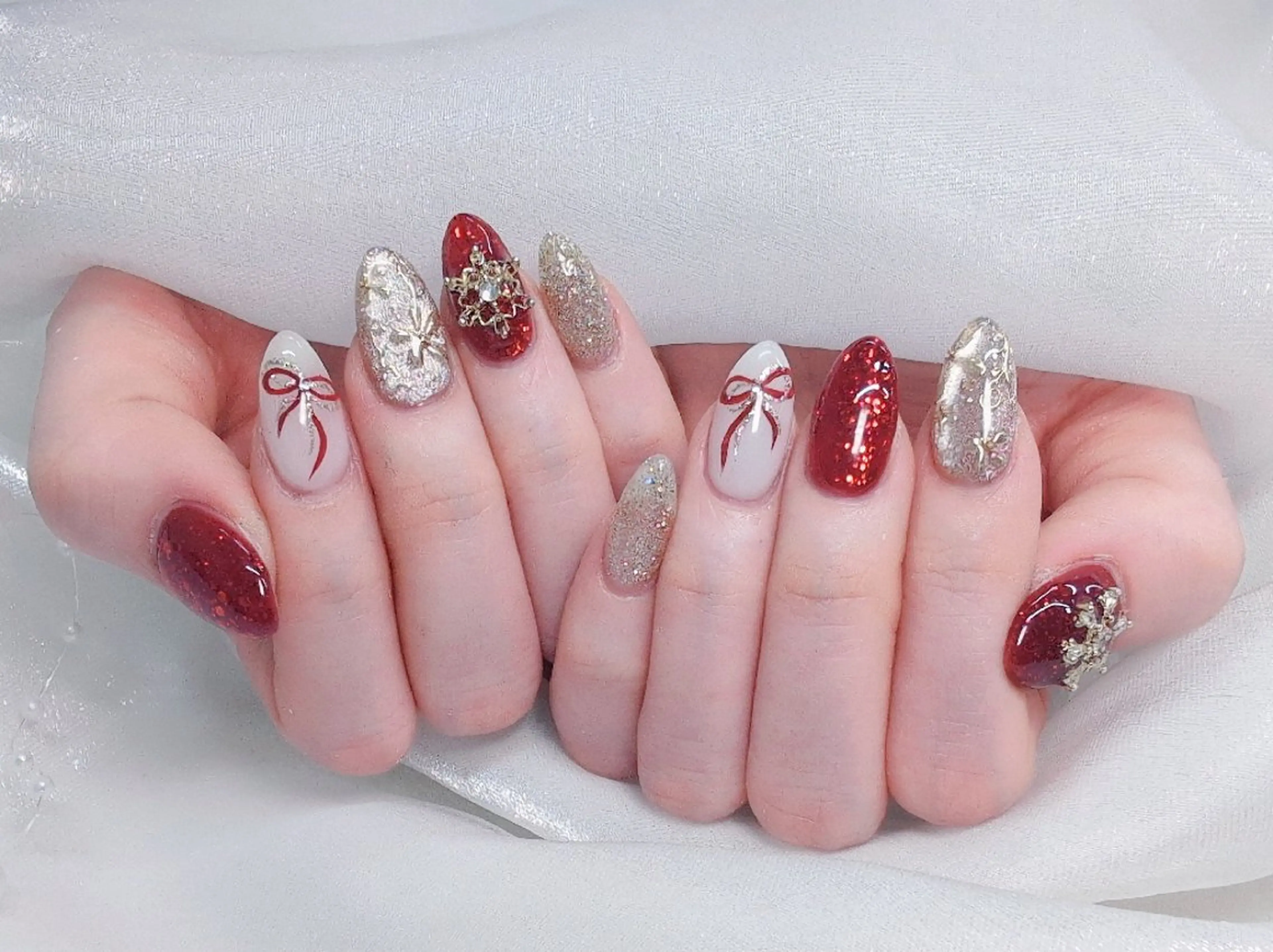 ネイル チークネイル 長さ出し フラッシュネイル フレンチネイル ジェルネイル Chouette Nailのネイルデザイン