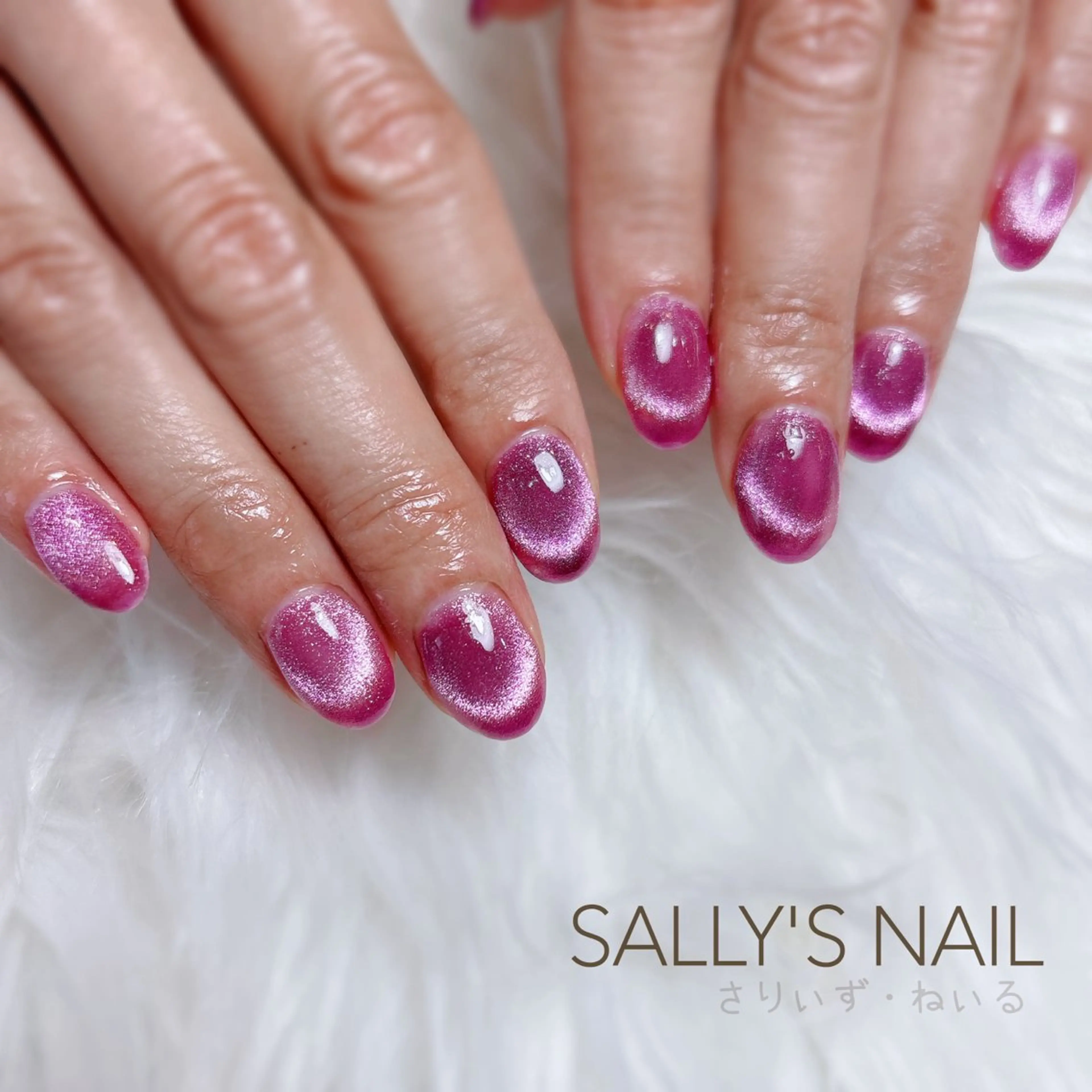 ネイル フレンチネイル マグネットネイル マグネットフレンチ ピンク 野村 リサのネイルデザイン