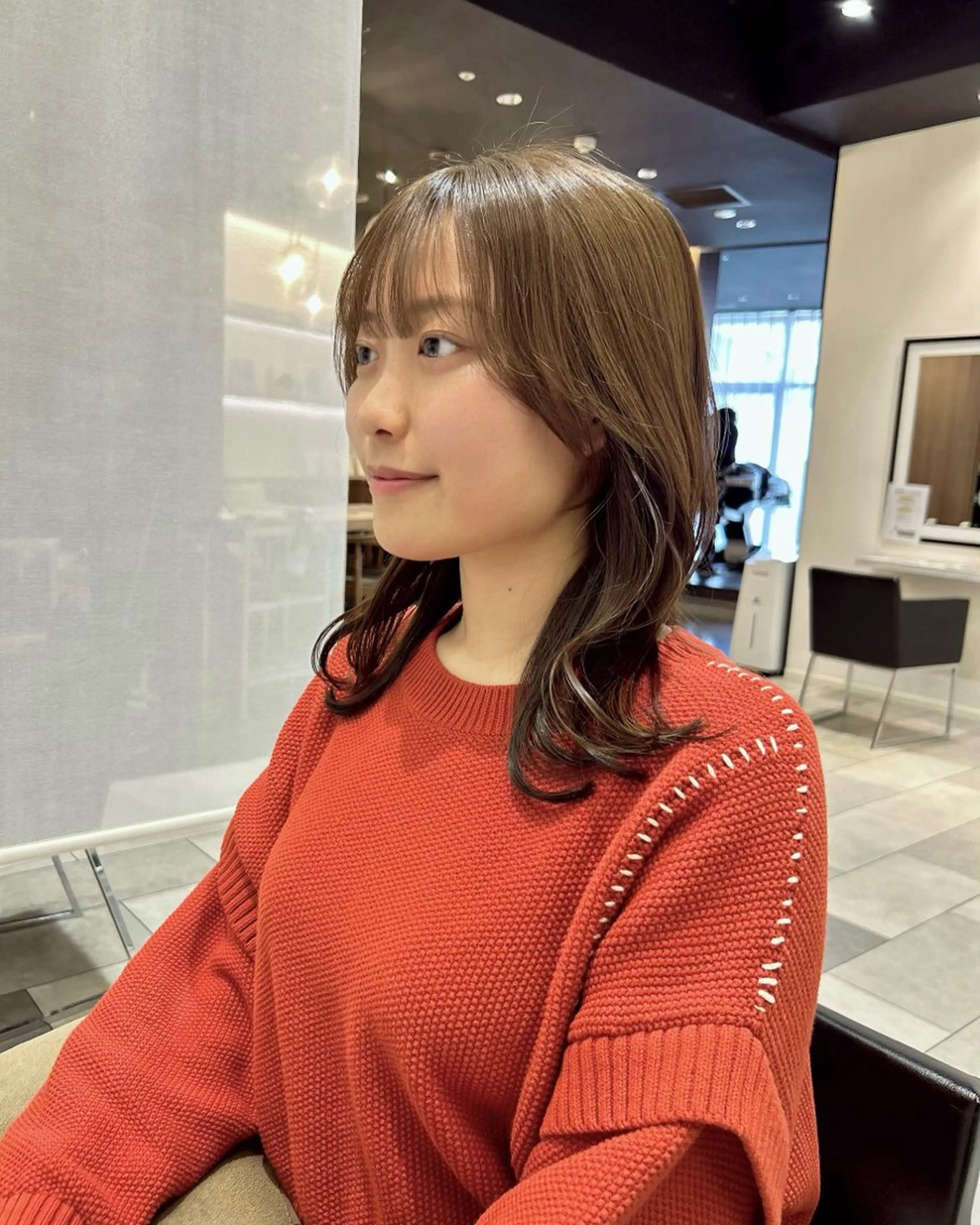 ミディアム カラー ミディアムレイヤー ボブ くびれヘア 髪質改善 レイヤーカット 美髪矯正/ 伊藤 更のヘアスタイル