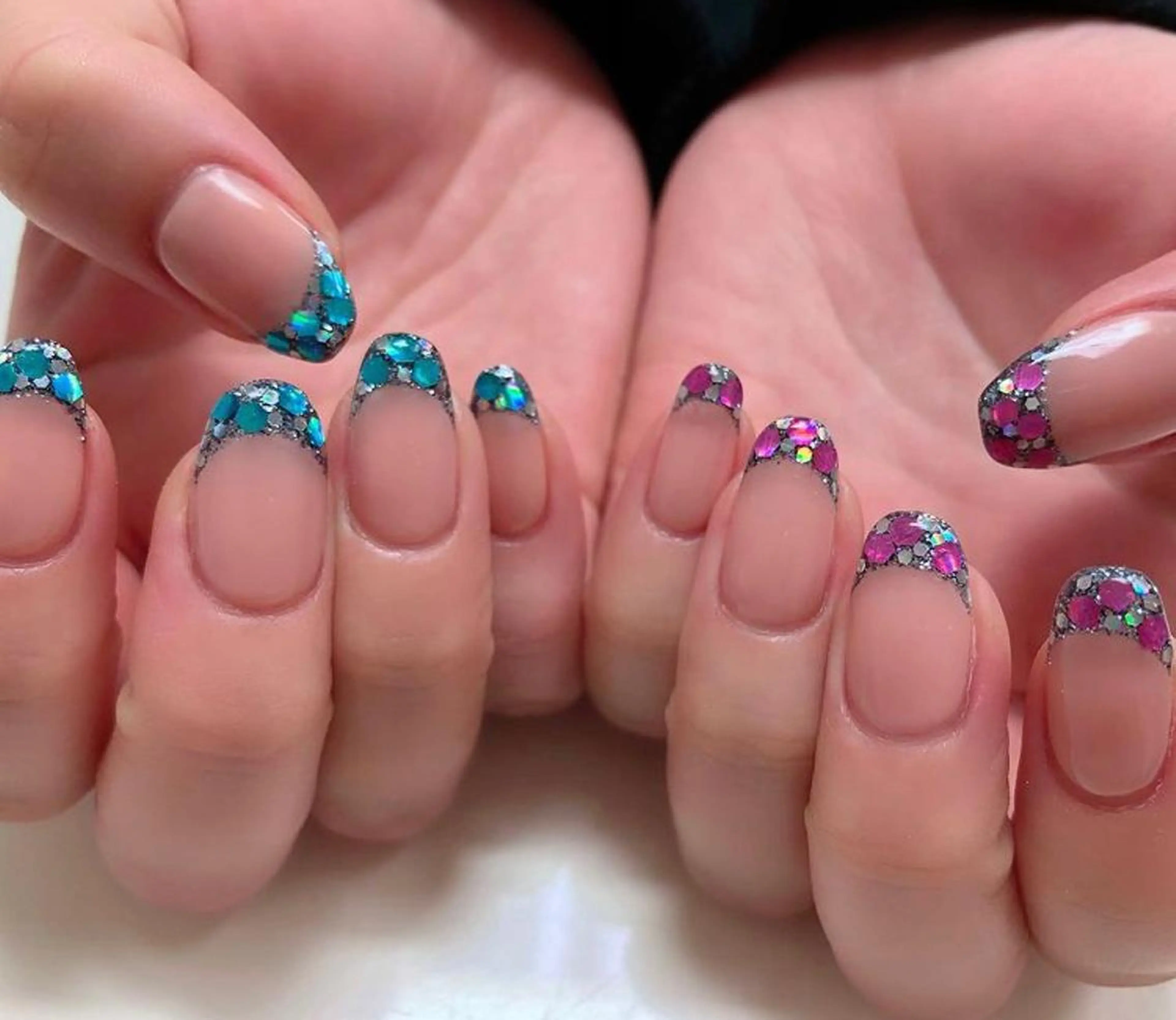 ネイル 長さ出し フレンチネイル ジェルネイル 韓国ネイル マグネットネイル ハンドネイル Nail&eye Belire 新宿のネイルデザイン