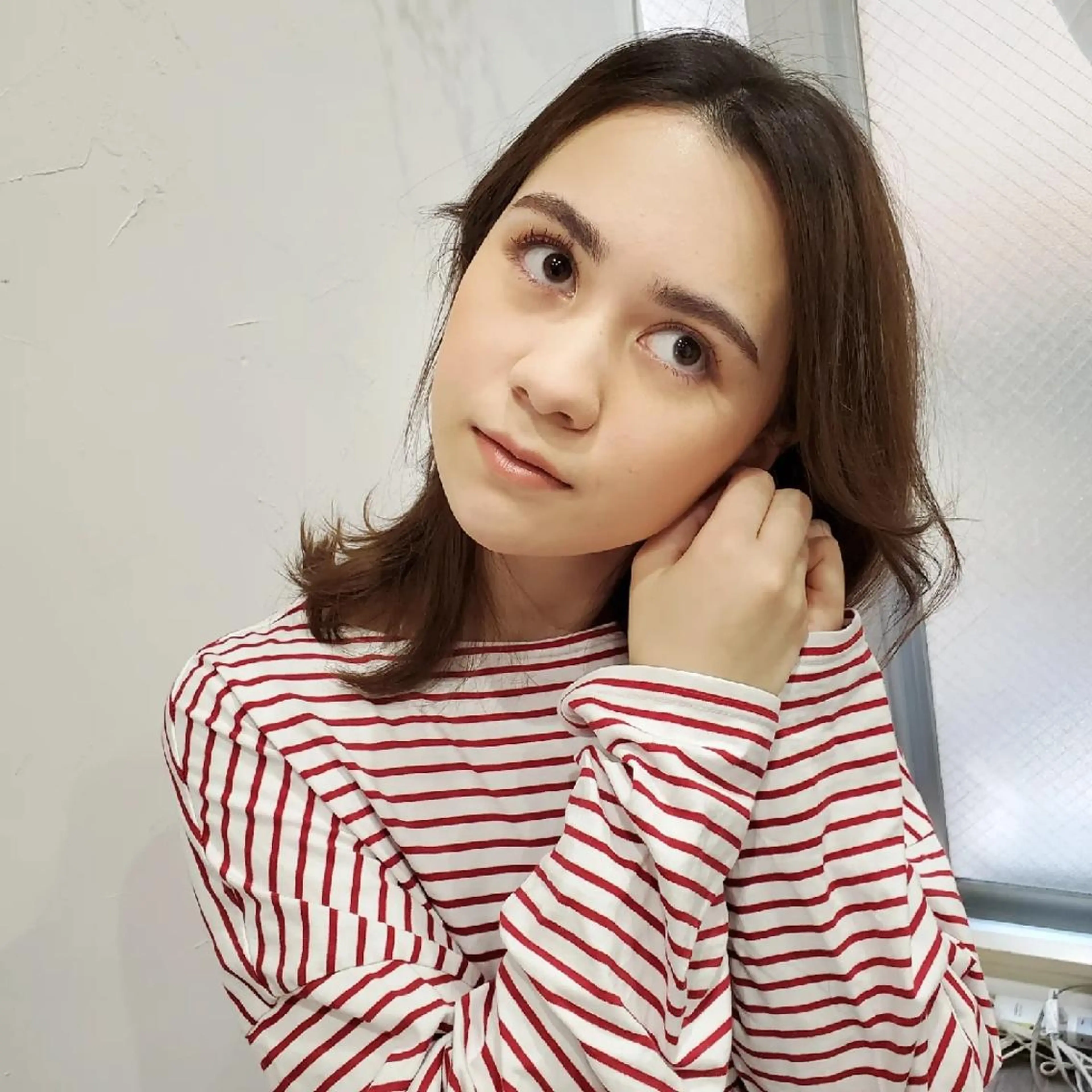 ミディアム カラー 切りっぱなしボブ ショートボブ ミディアムパーマ バレイヤージュ ベージュカラー カット ヘアカラー トリートメント フリーランス所属・韓国ヘア レイヤー くびれヘアMATSUのヘアスタイル