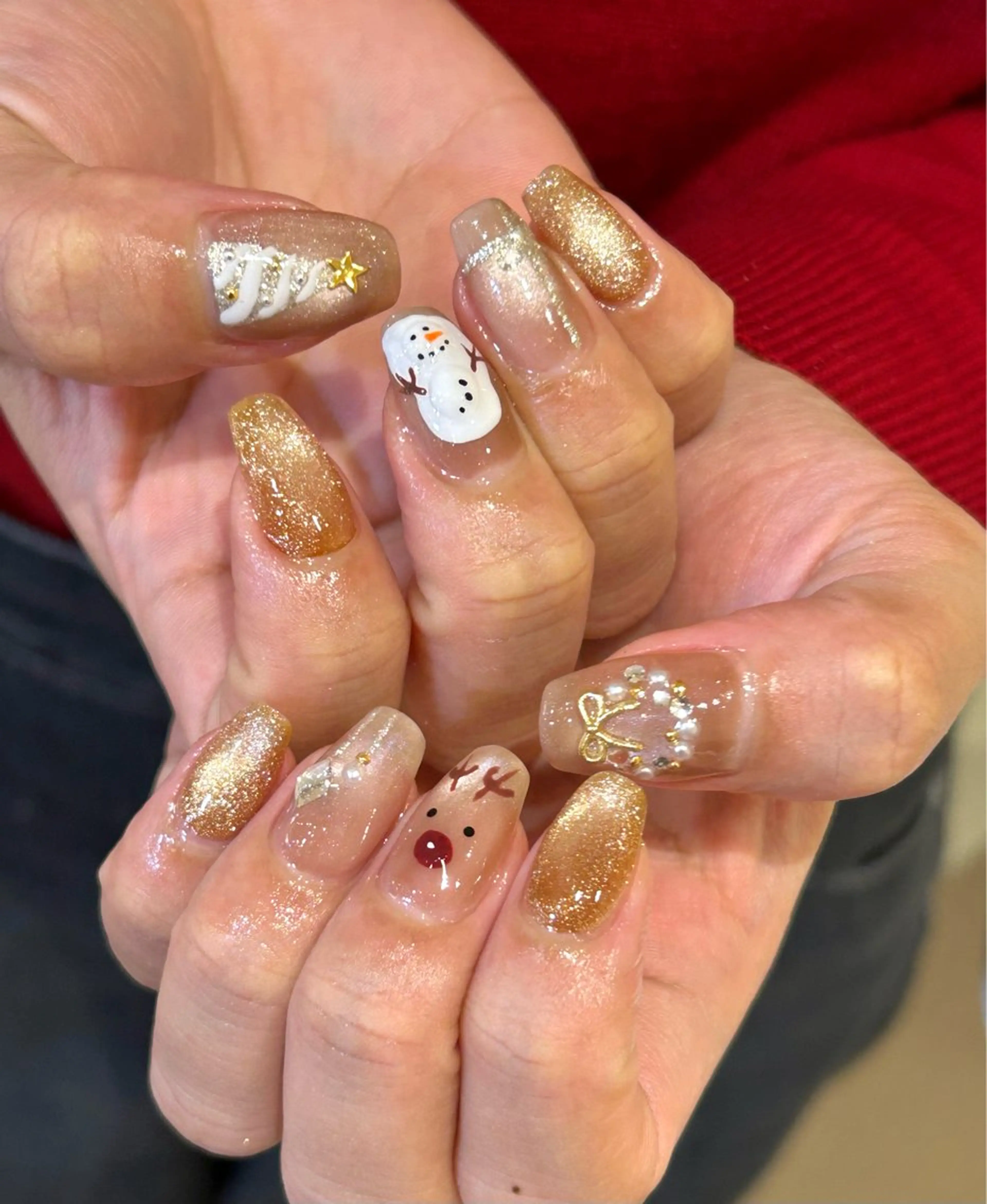 ネイル 冬ネイル クリスマス ハンドネイル Mana  🫧 パラジェル⌇自由が丘のネイルデザイン