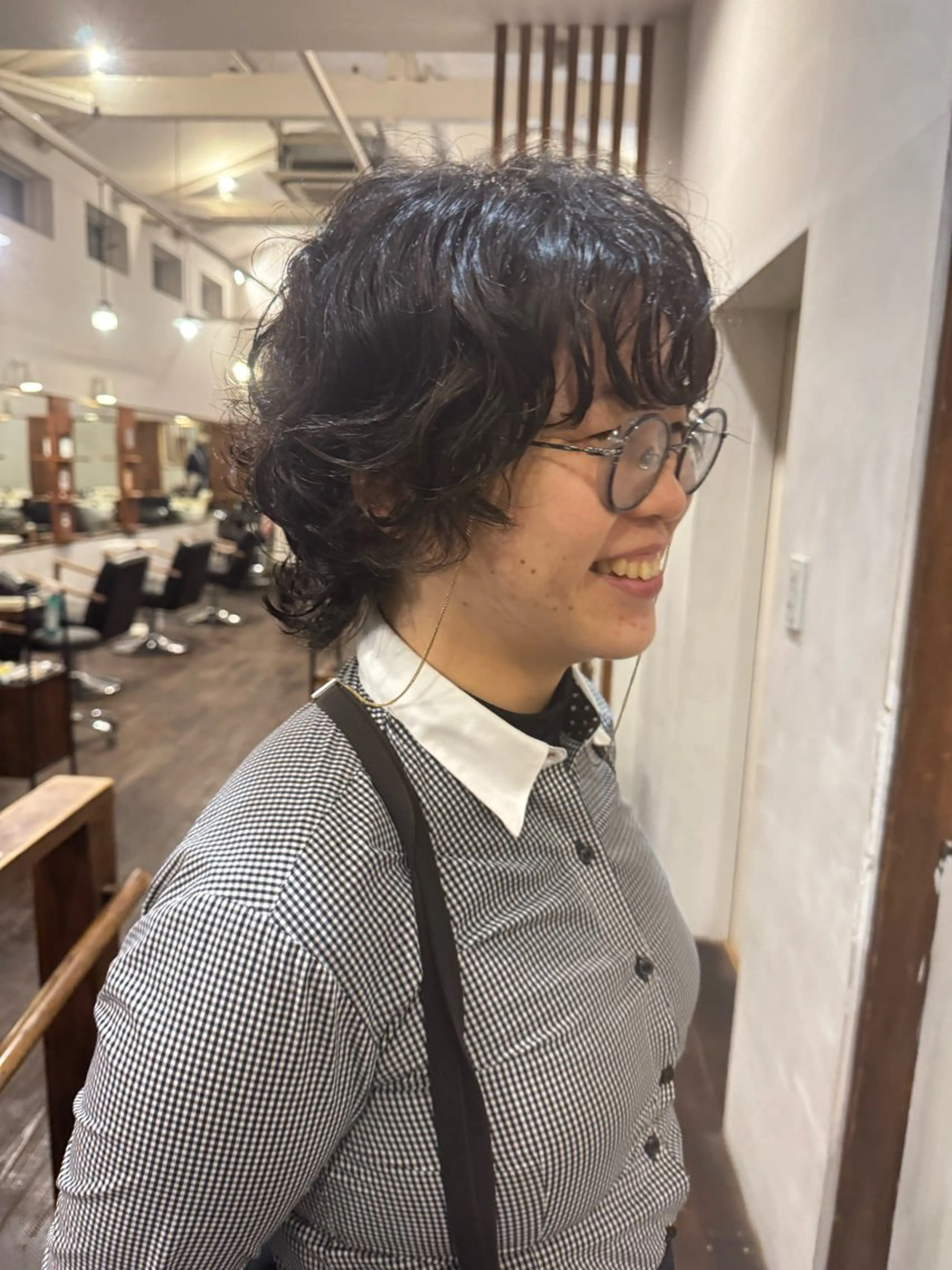 パーマ ウルフカット カット パーマ MOK大阪梅田店 Asahiのヘアスタイル