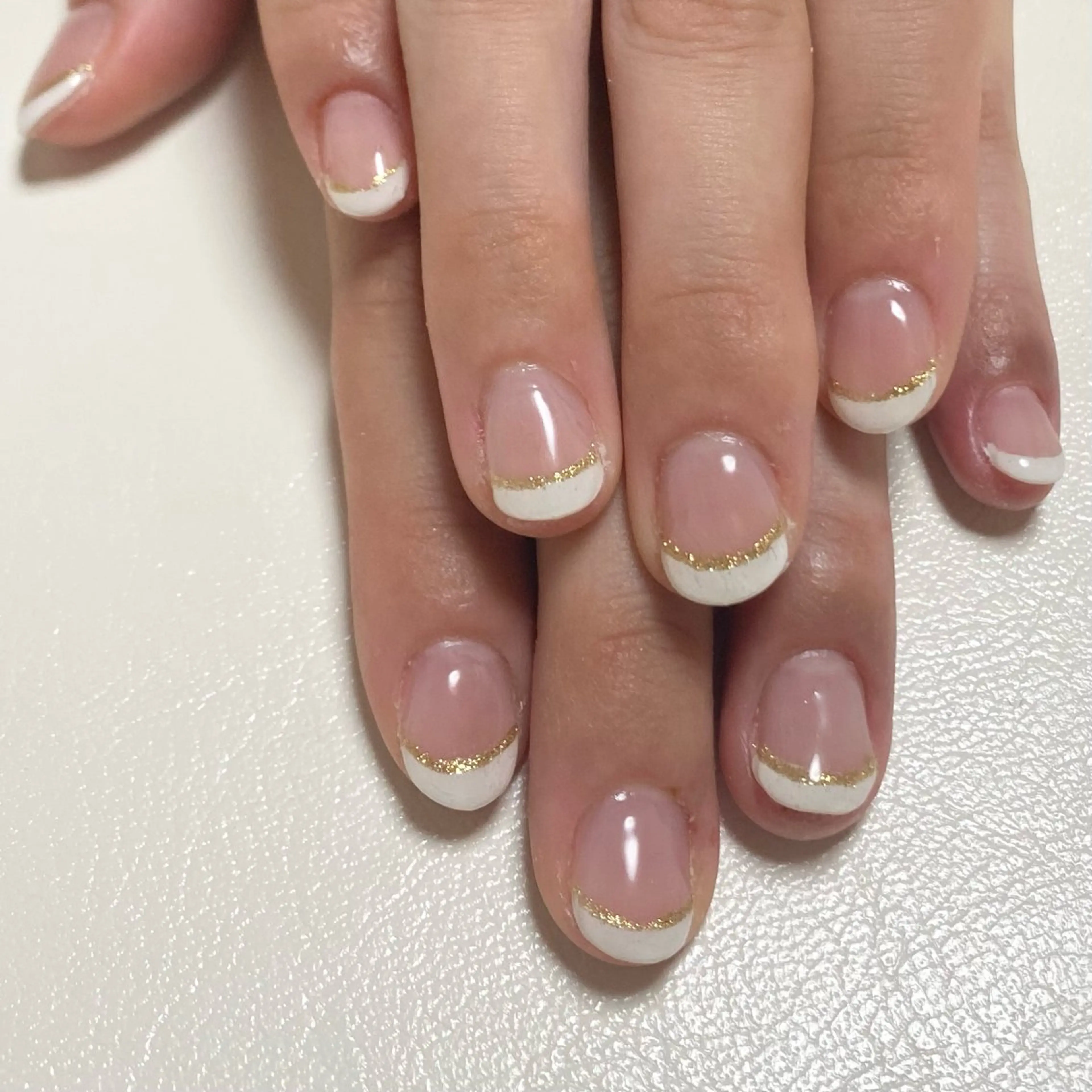 【練習モデルさん】ハンドオフ無し　フレンチネイルの写真