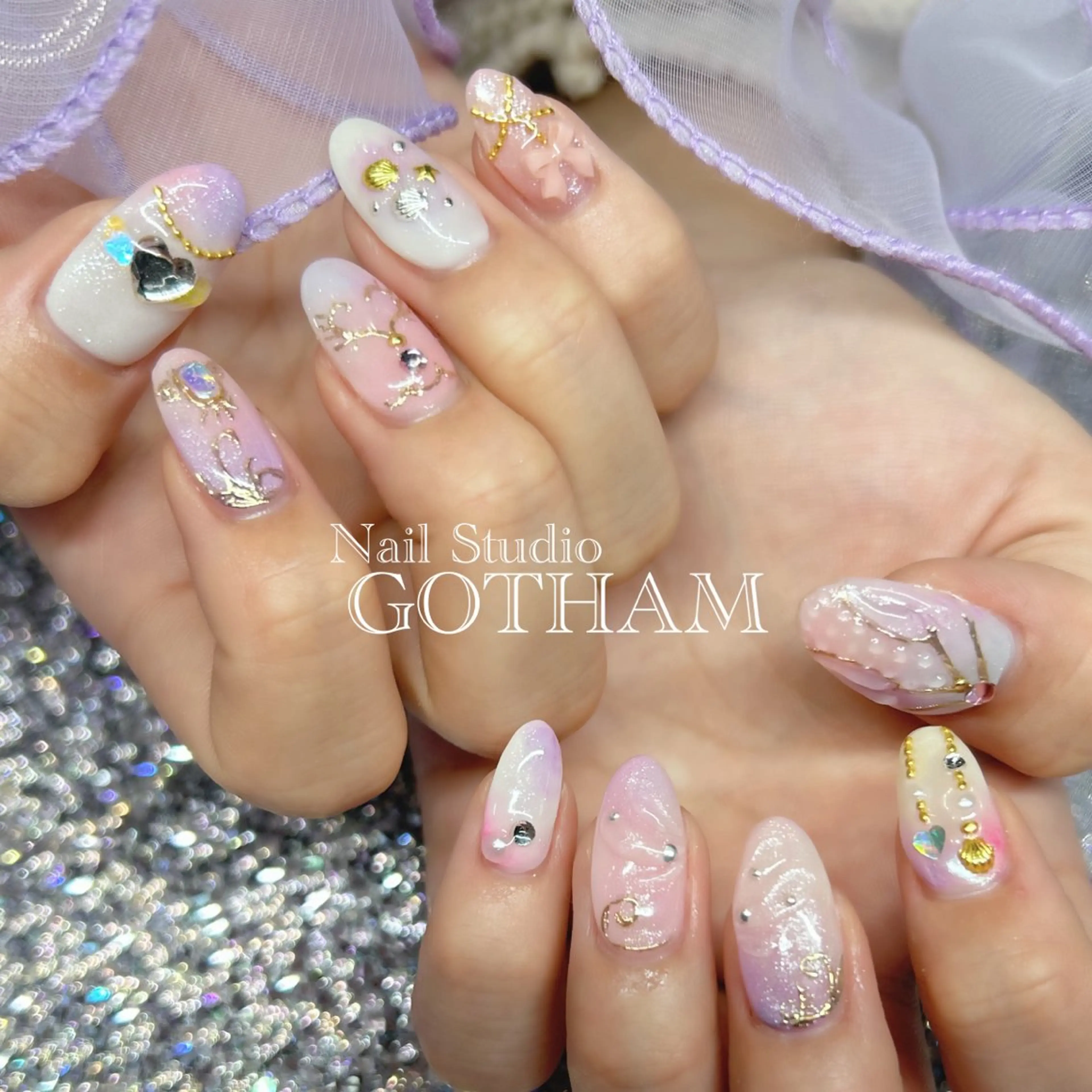 ネイル アートネイル ハンドネイル Nail Studio GOTHAM所属・高円寺駅からすぐ🌈 ネイルGOTHAMのネイルデザイン