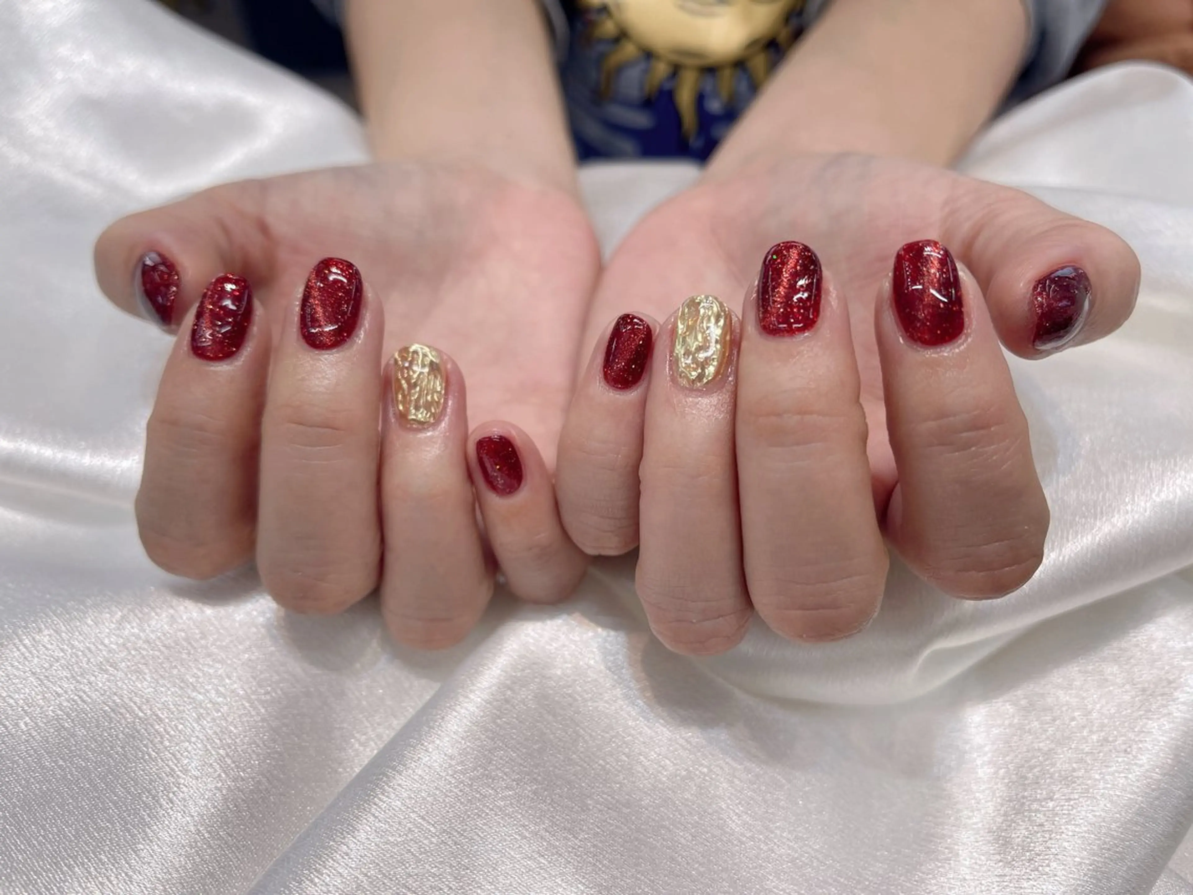 ネイル チークネイル 長さ出し ジェルネイル マグネットネイル 持ち込み ハンドネイル ラッキーネイルサロン 西川口東口店のネイルデザイン