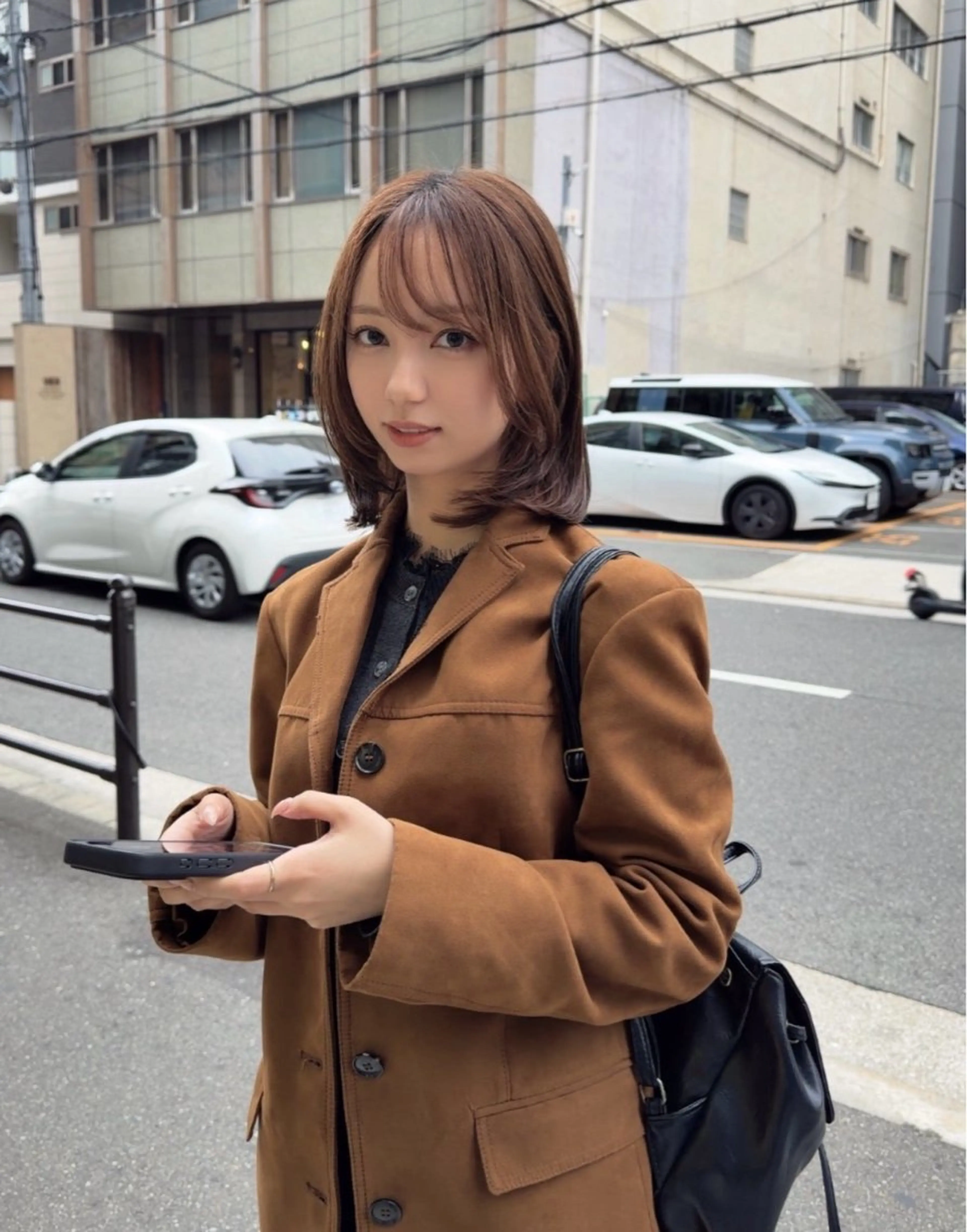 ショート カラー ボブレイヤー ベージュカラー ブラウンカラー ボブ 韓国風ヘア カット ヘアカラー Junmi/ﾁｶｼﾂ /堀江のヘアスタイル