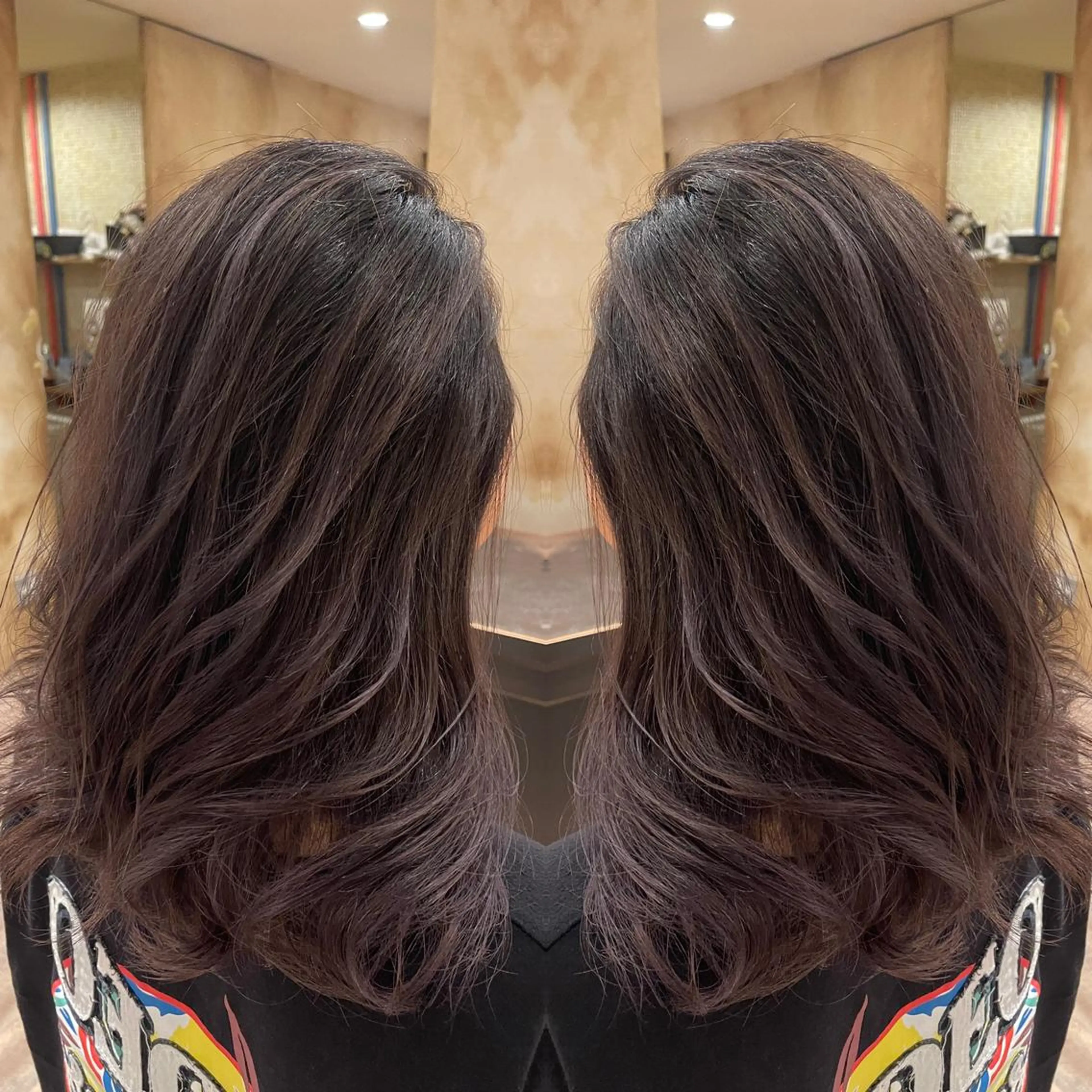 セミロング カラー バレイヤージュ レイヤーカット peakshair所属・髪質改善/メンズパ ーマ𝒀𝑼𝑻𝑶のヘアスタイル