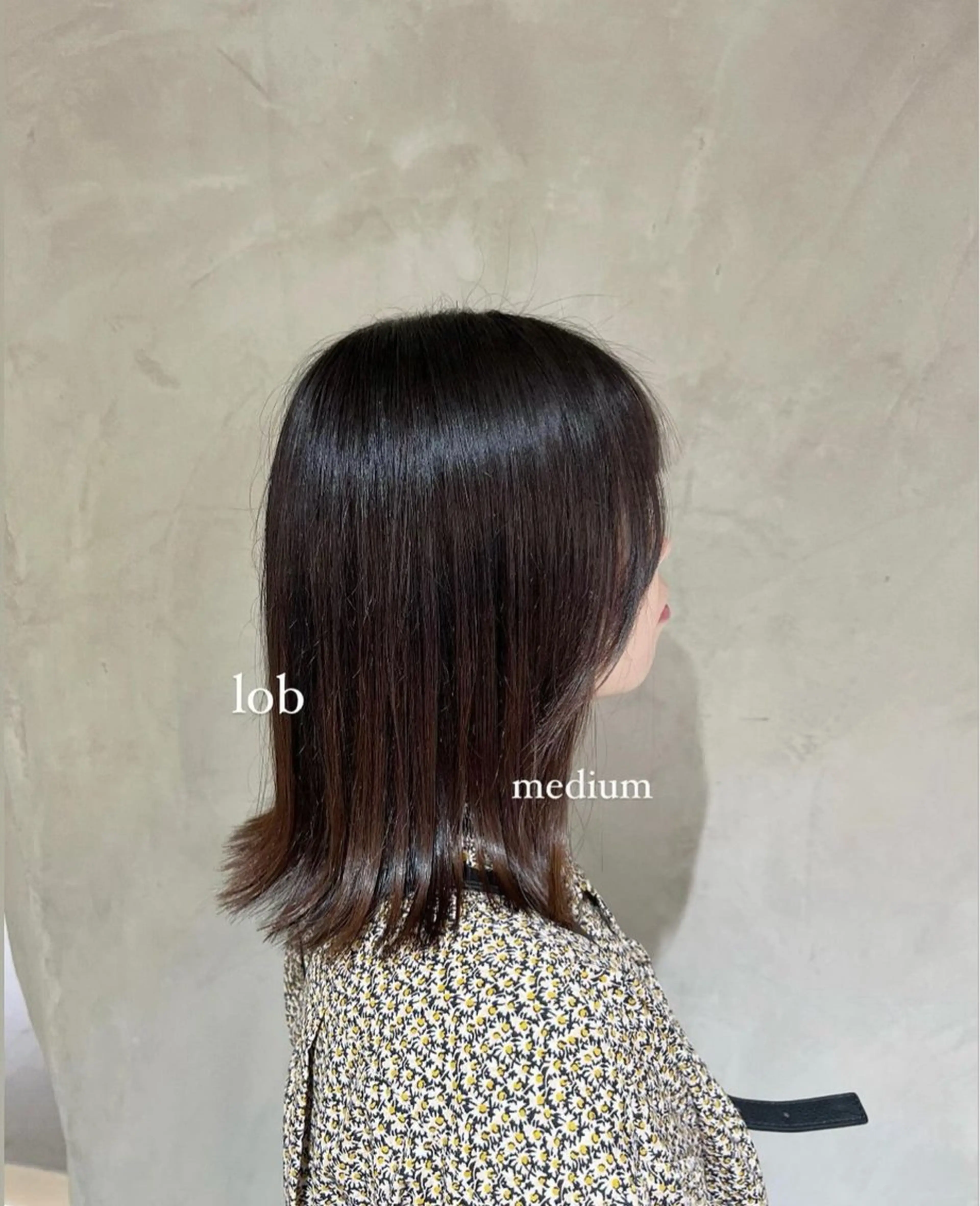 ミディアム カット 縮毛矯正 トリートメント effect横浜所属・切りっぱなしボブ/ 艶カラー/綾莉のヘアスタイル