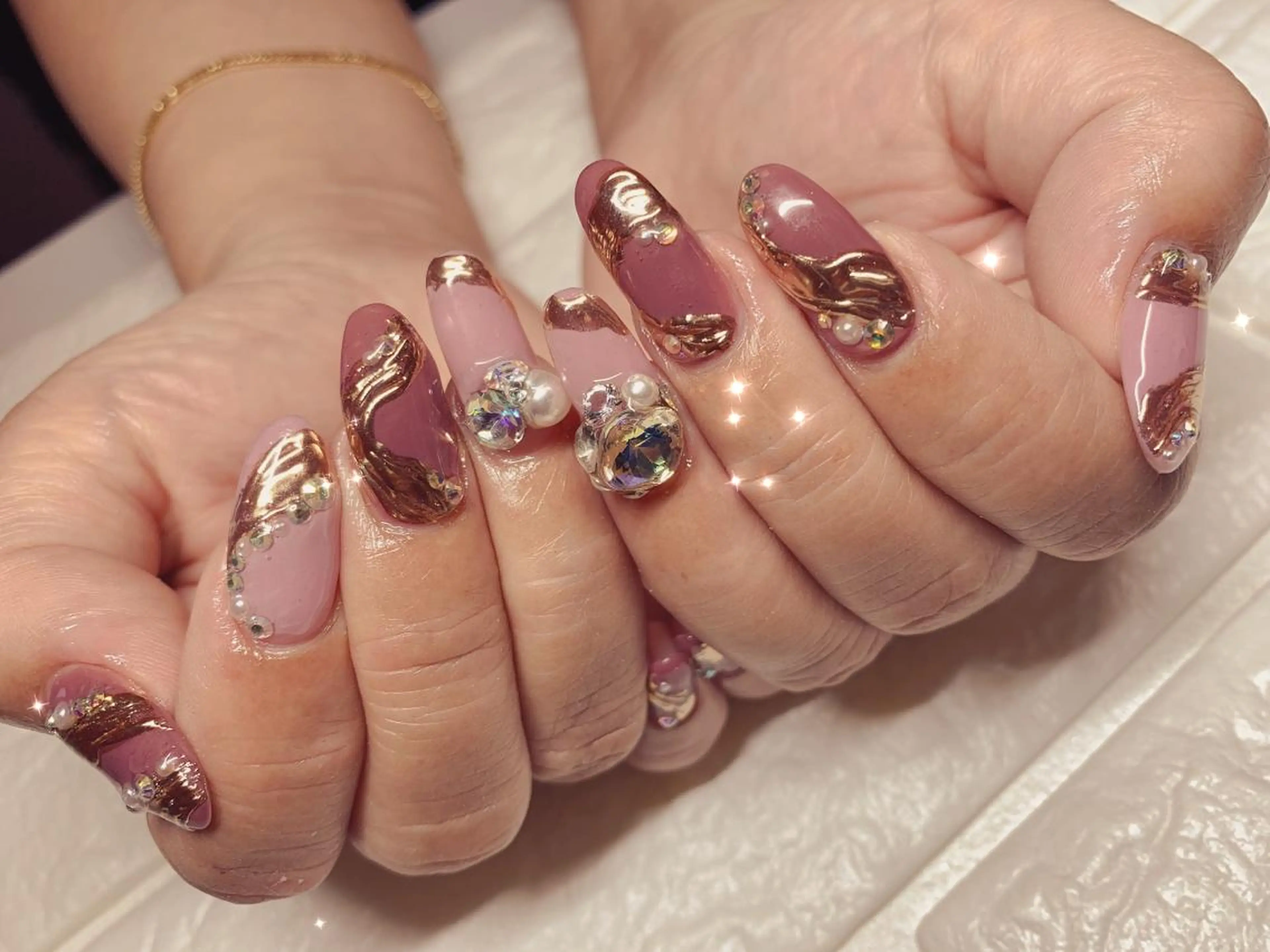 ネイル ストーンネイル ハンドネイル Nail &Beauty Salon ☆Kirari☆所属・ビューティサロン ☆Kirari☆のネイルデザイン