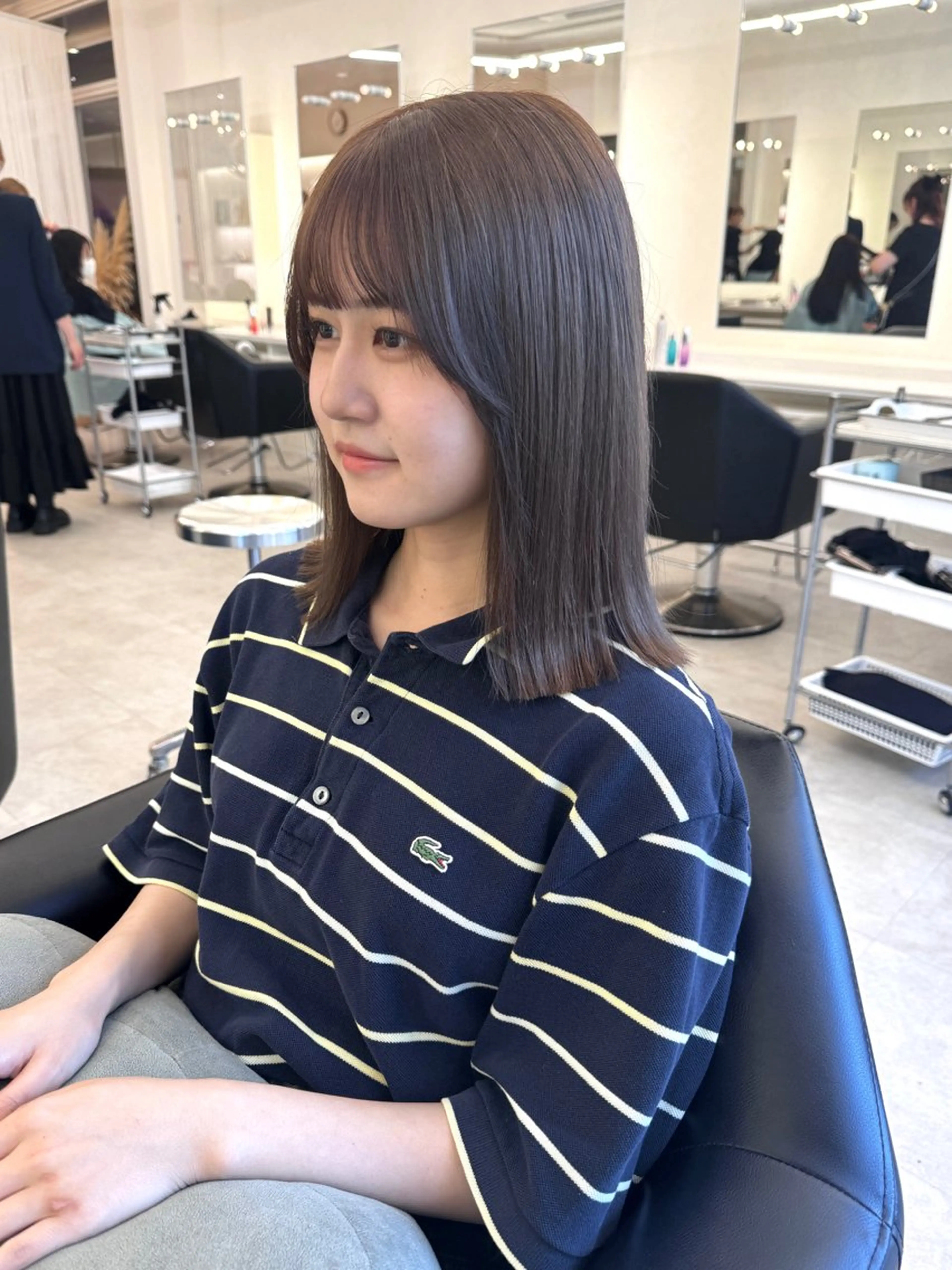 セミロング カラー カット ヘアカラー ♡ParveMix 花房 菜乃♡のヘアスタイル