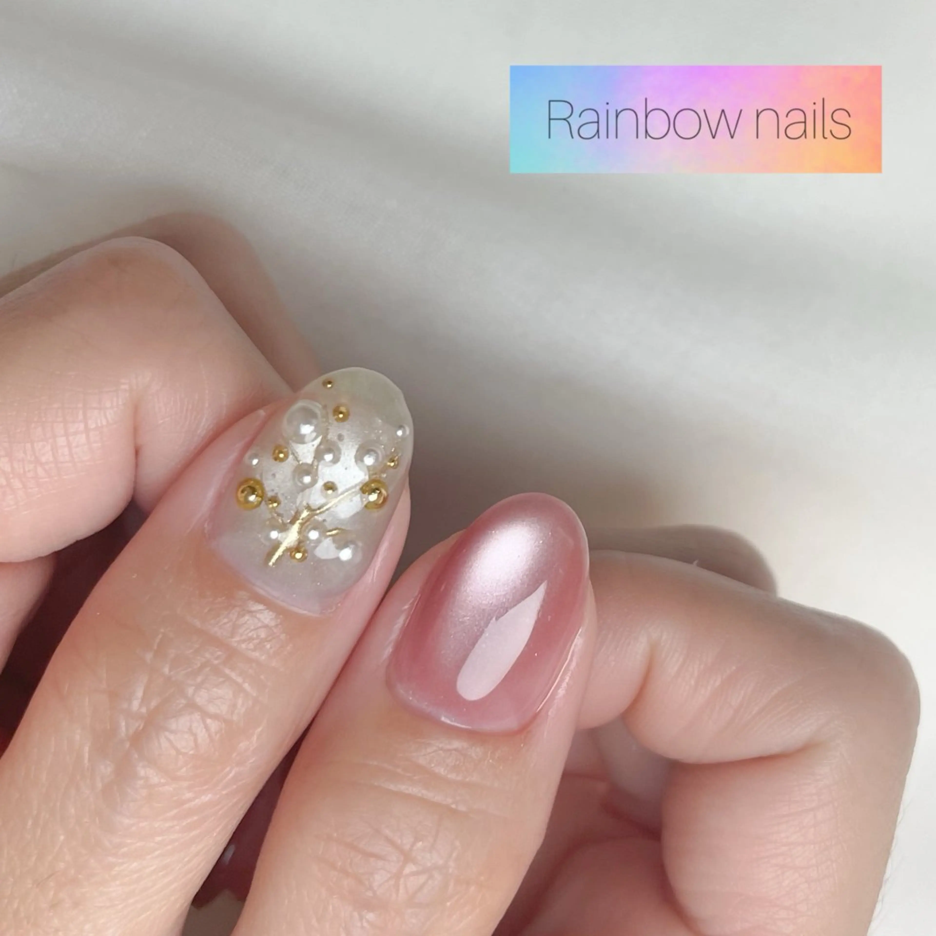 ネイル Rainbow nailsくろちゃんのネイルデザイン