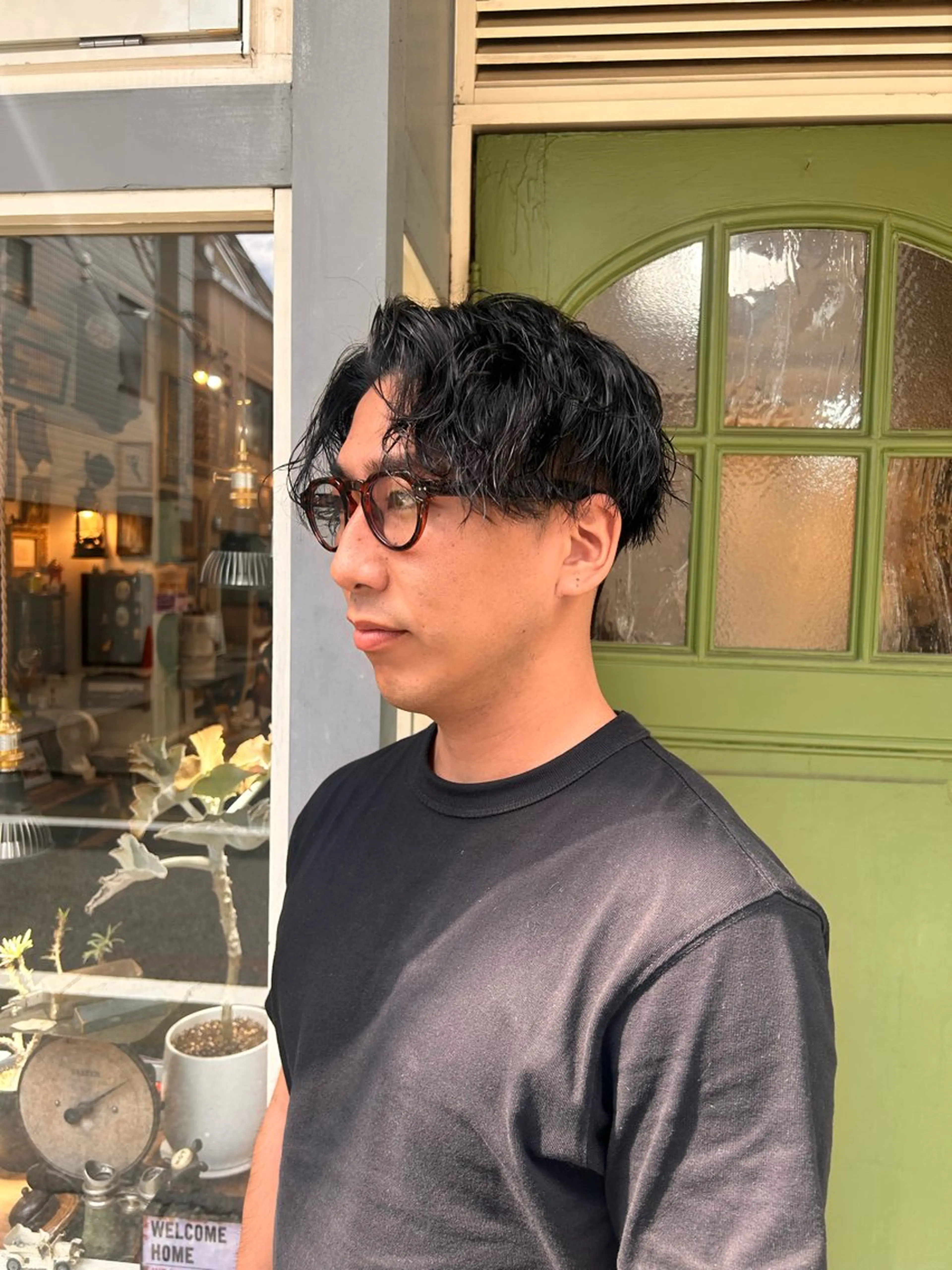 ショート パーマ メンズ カット パーマ 清水千優/パーマ/透 明感カラー/メンズのヘアスタイル