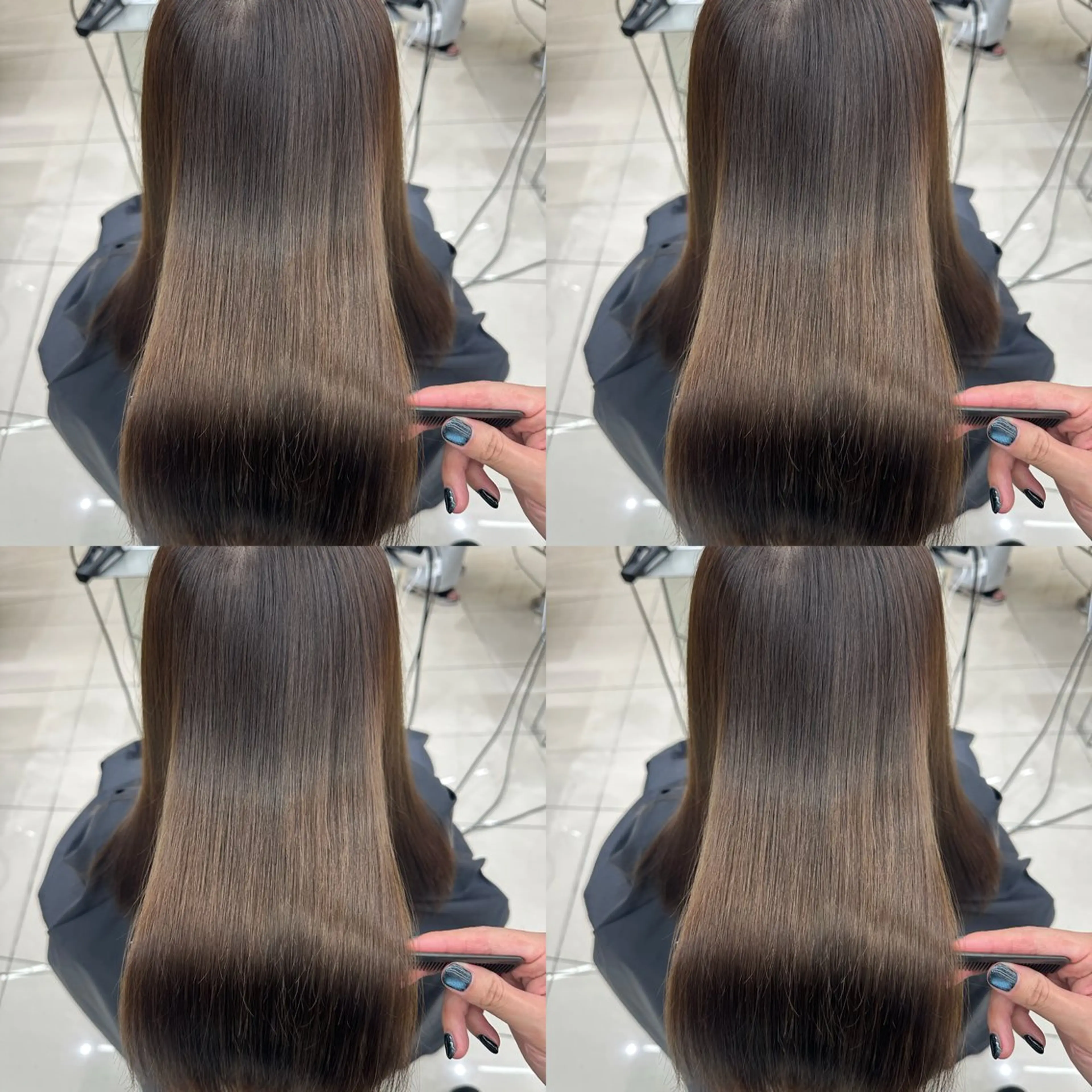 セミロング カラー カット ヘアカラー 髪質改善× ハイライト溝江のヘアスタイル