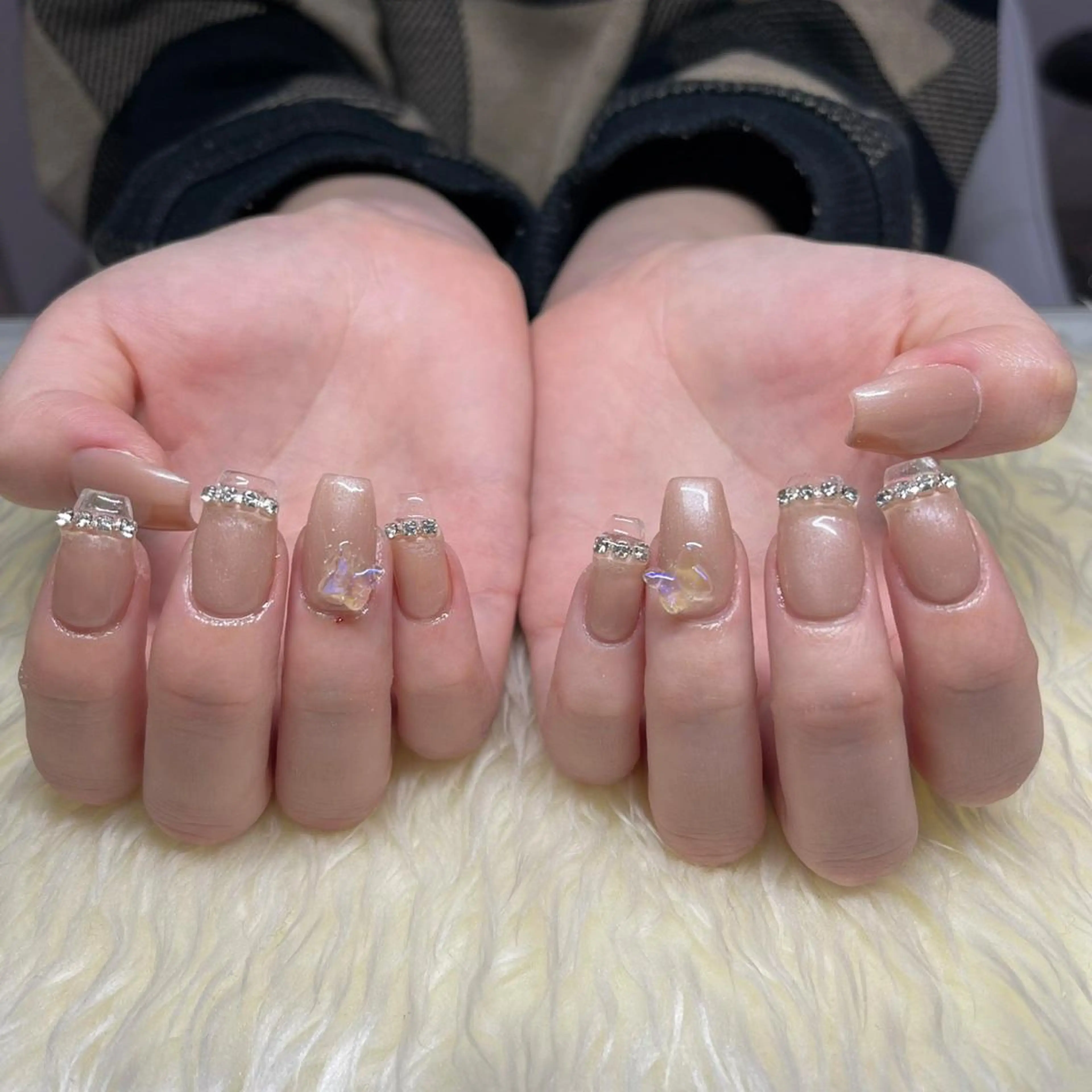 ネイル クリアネイル 長さ出し フレンチネイル ジェルネイル 韓国ネイル ハンドネイル Nail&eye Belire 新宿のネイルデザイン