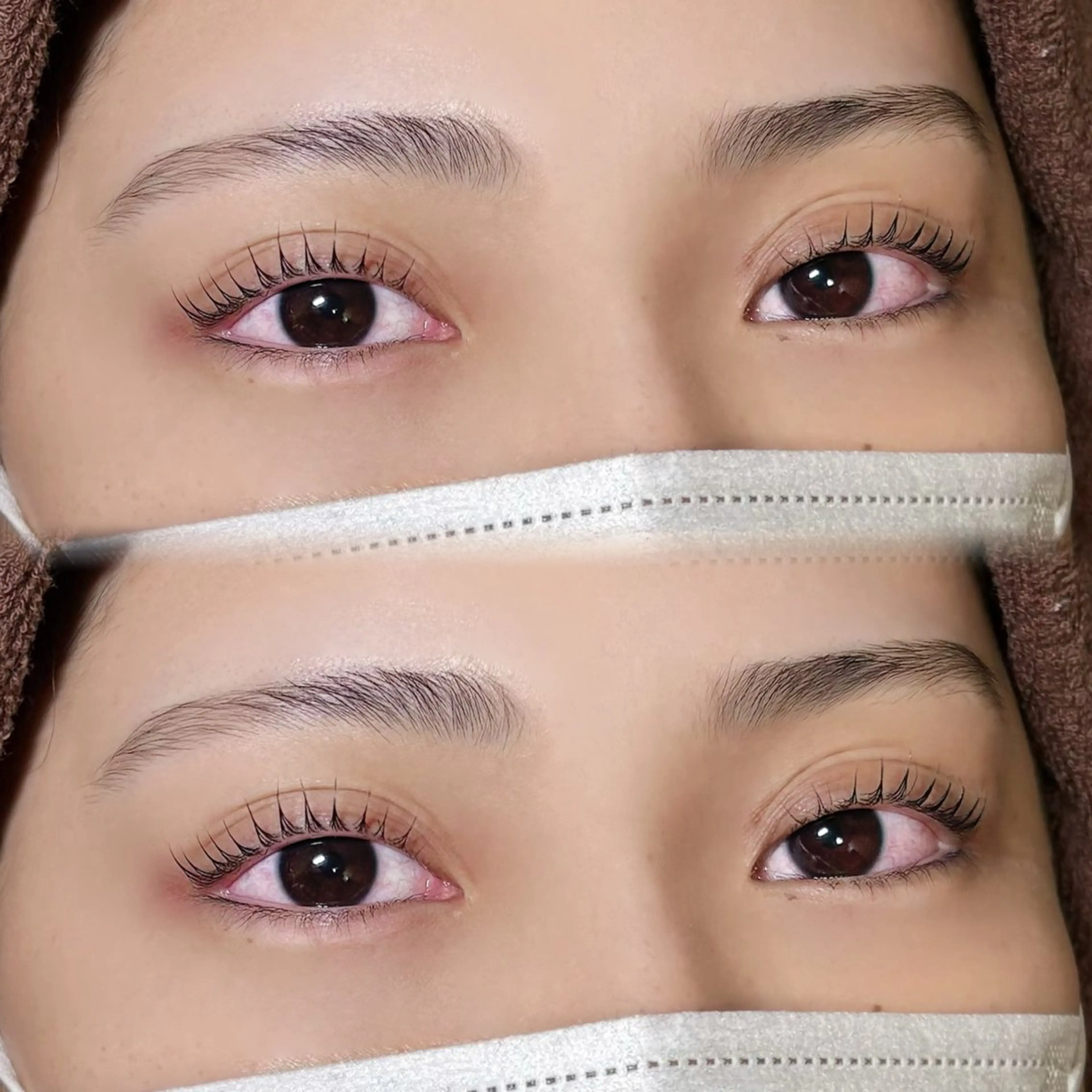 似合わせまつ毛パーマ➕BDB アイブロウスタイリング テープ式wax脱毛🫧の写真