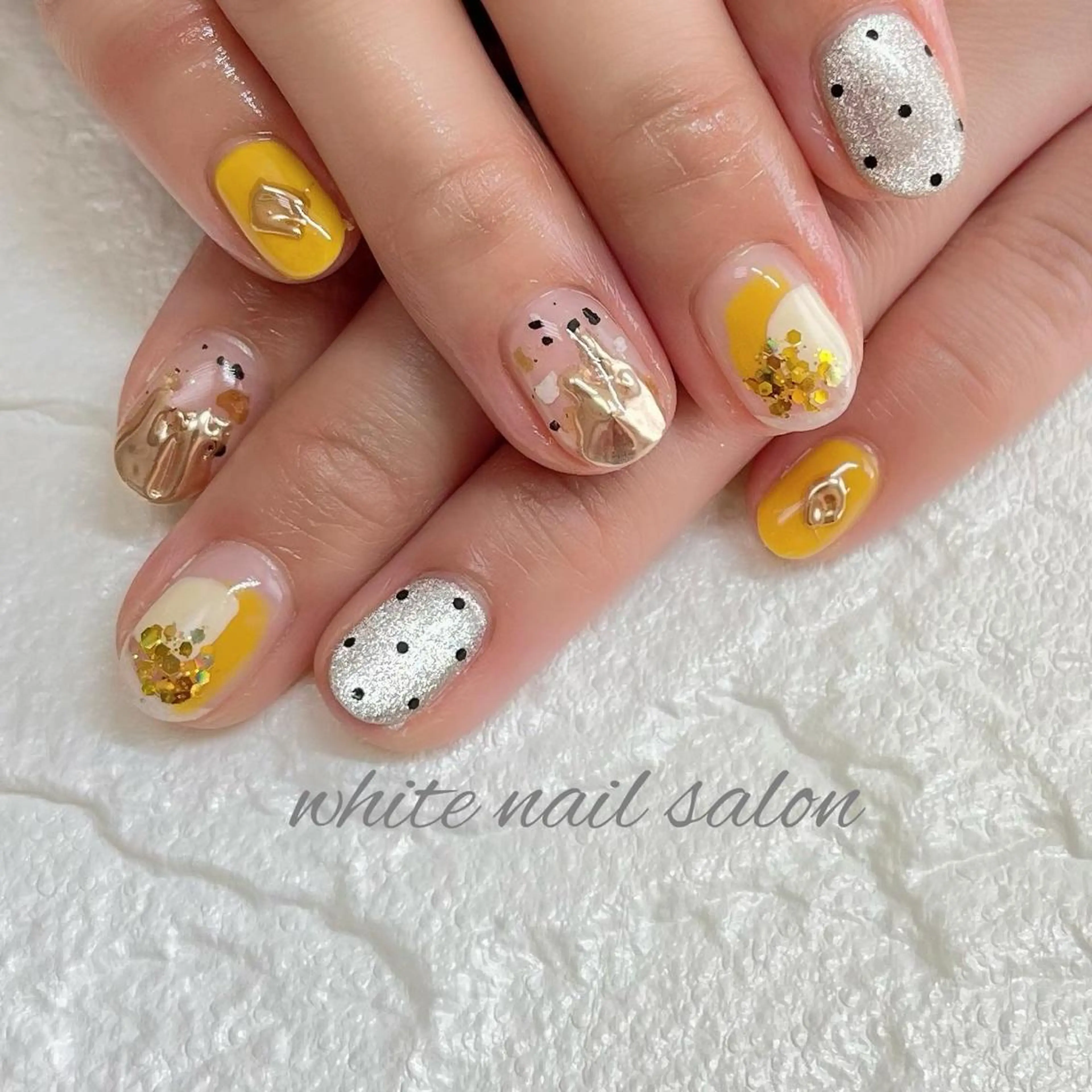 ネイル フットネイル ジェルネイル ハードジェル ラメ(グリッター) 持ち込み ハンドネイル white nail salonのネイルデザイン