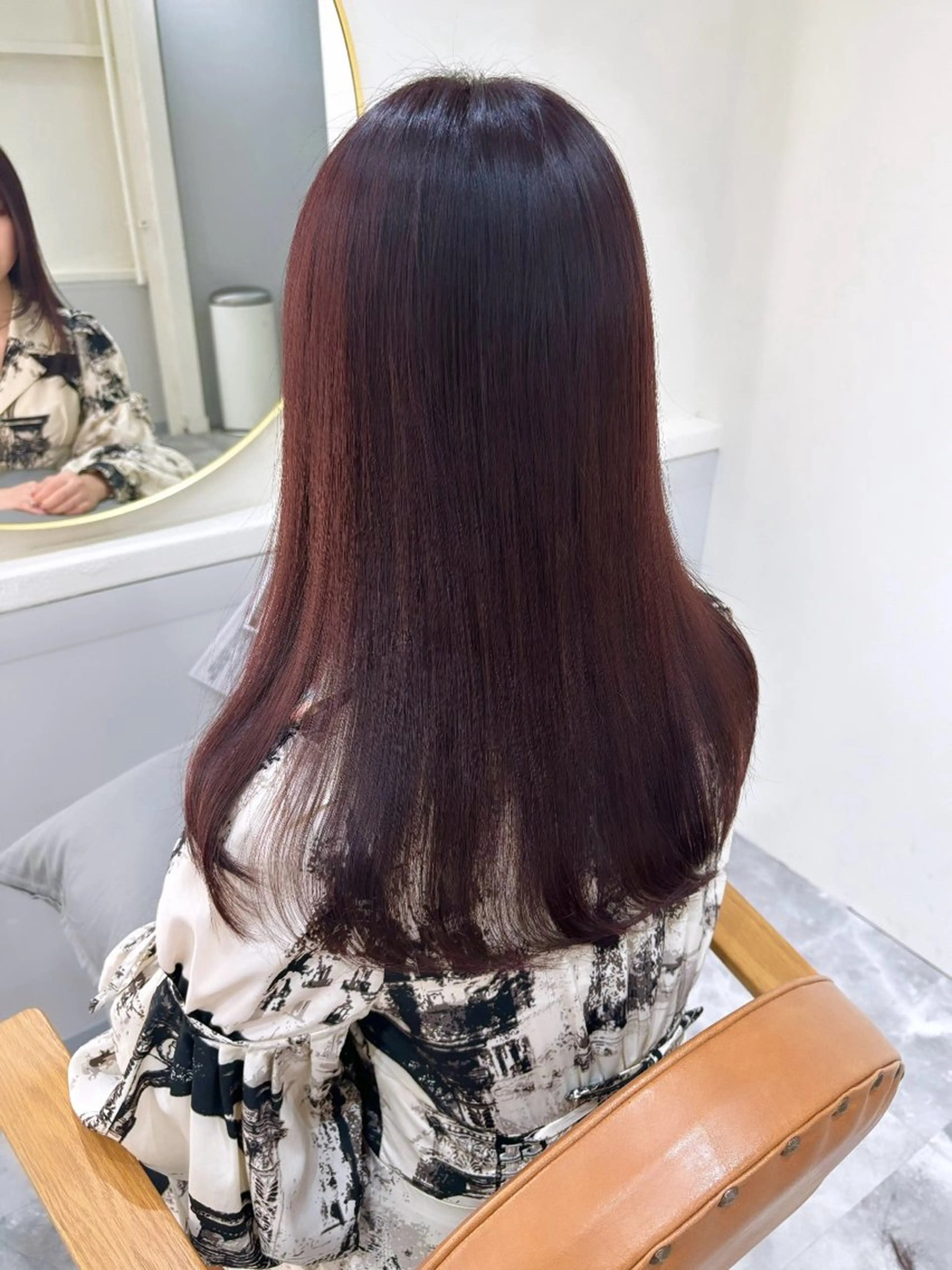 セミロング カラー ブリーチ ブリーチなしカラー カット ヘアカラー Eliss 堀江所属・暖色カラー🎀 門内 梨真のヘアスタイル