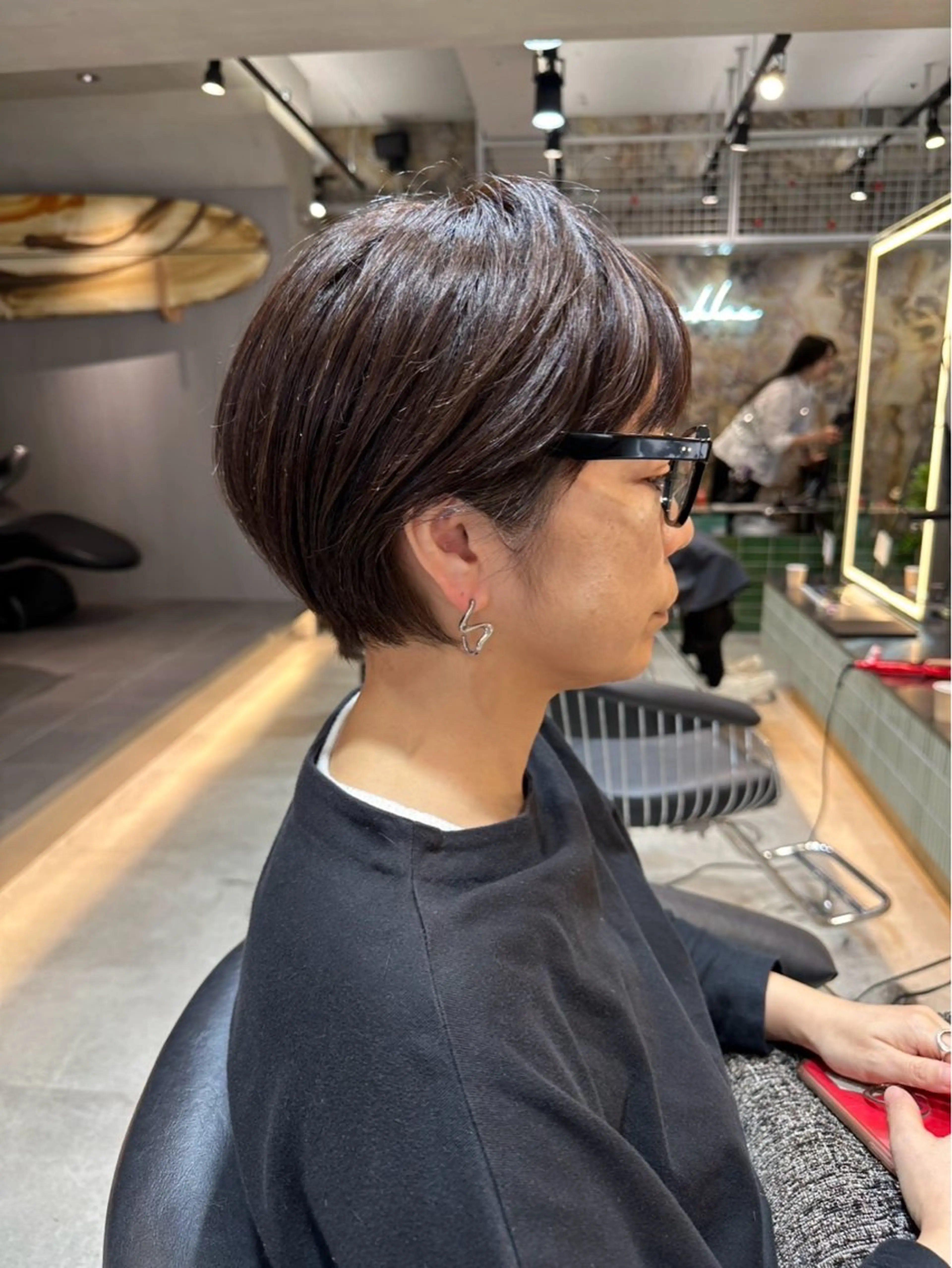 ショート カット トリートメント オリーブベージュ/シ ョートボブたまき🧡のヘアスタイル