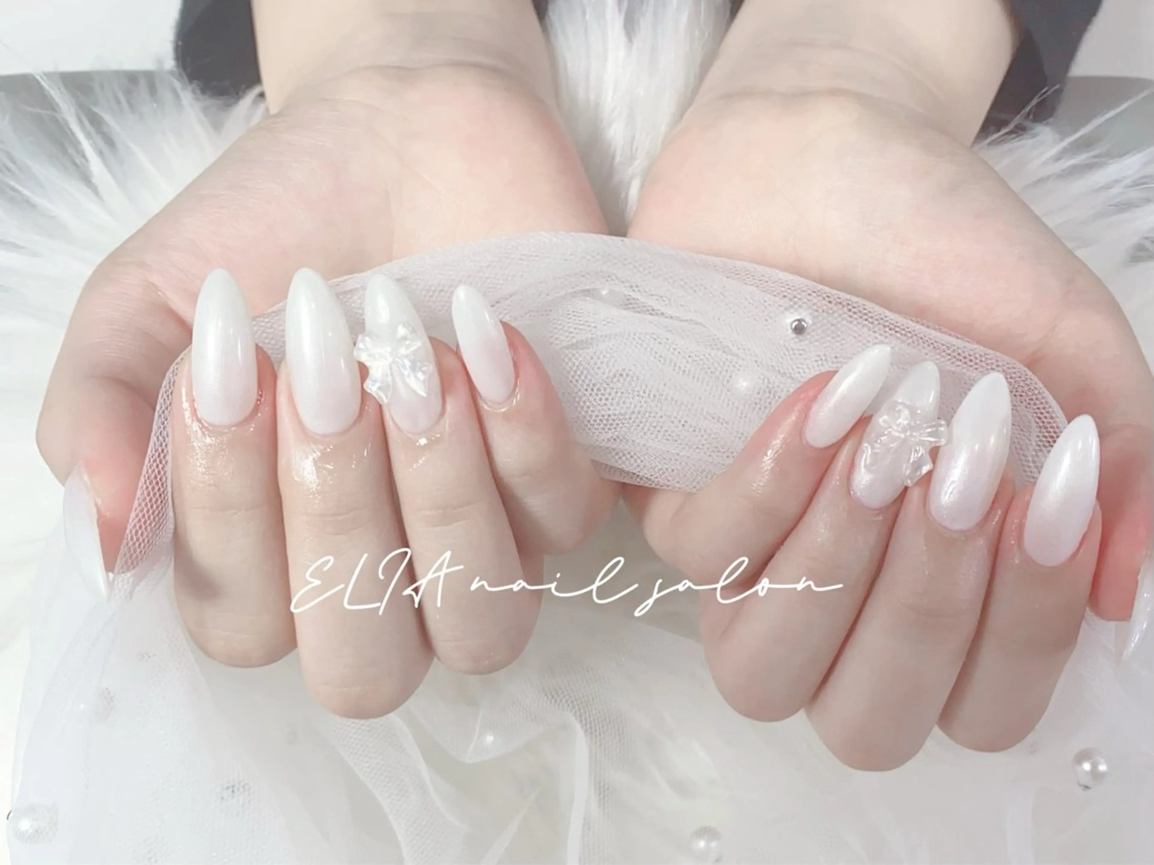ネイル チークネイル 長さ出し グラデーション ラメ(グリッター) ラメグラデーション cici nailのネイルデザイン