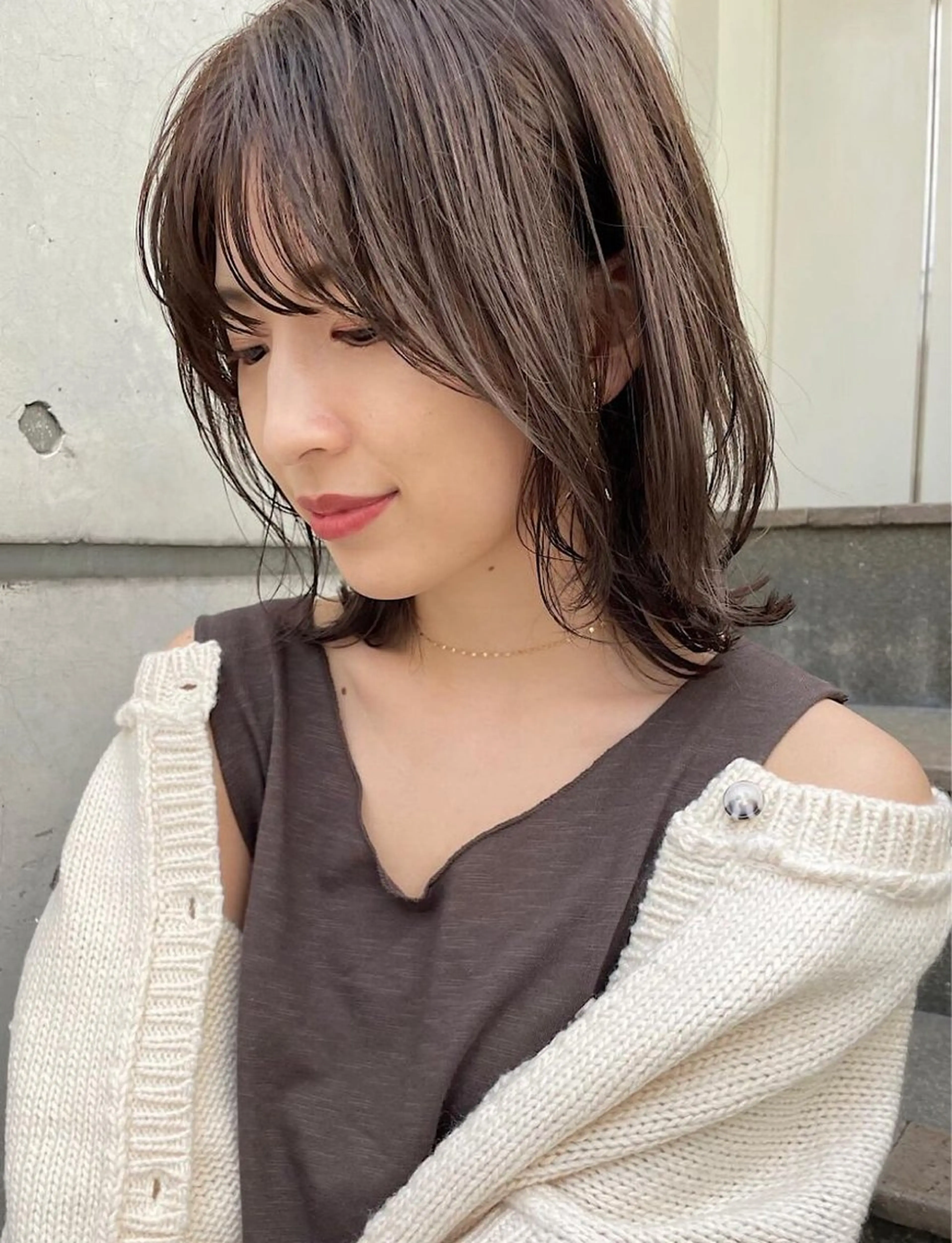 ミディアム hoNua. 栄/透明感カラーのヘアスタイル