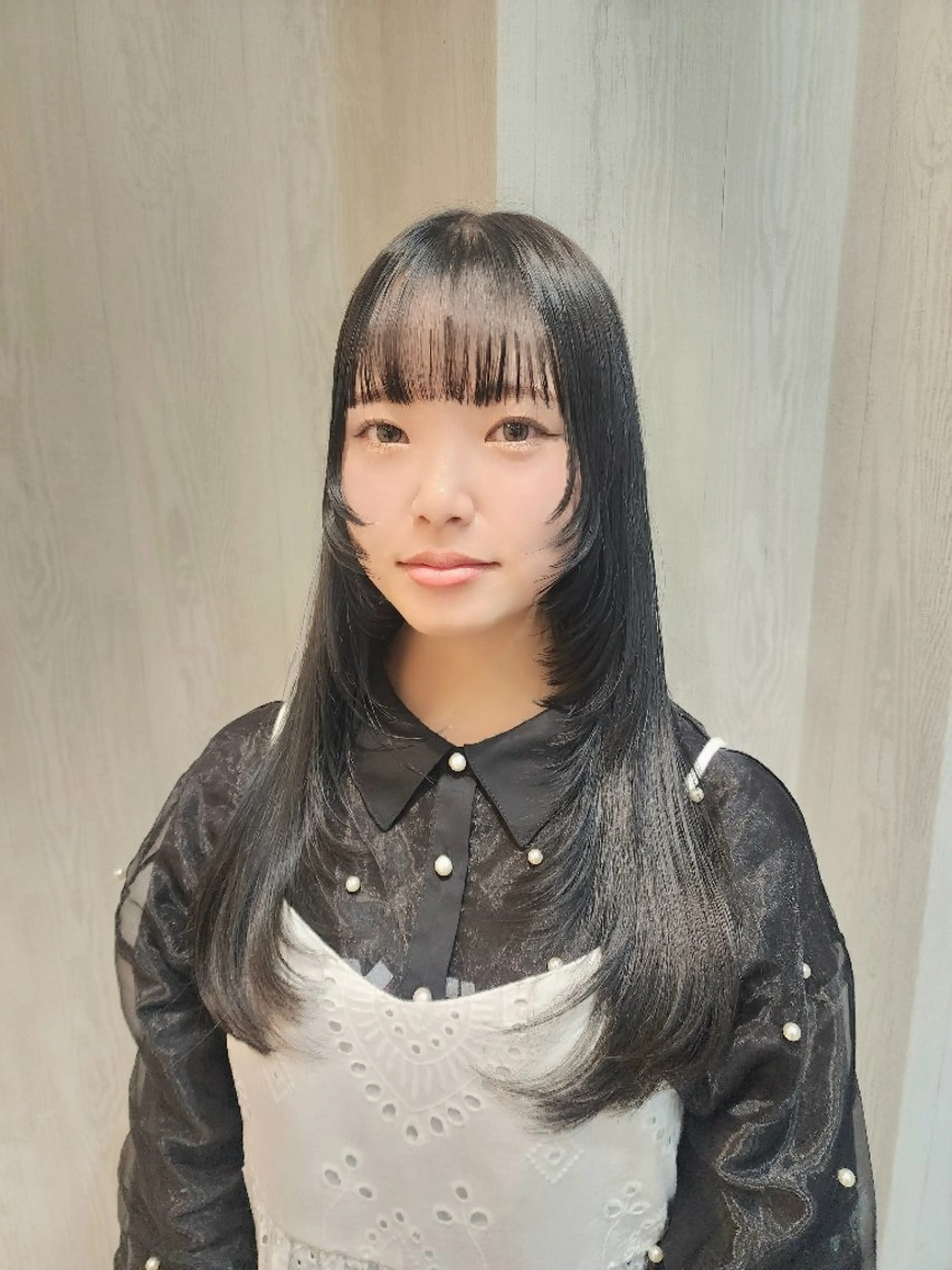 ロング カラー 黒髪 グレーブラック レイヤーカット ウルフカット ウルフレイヤー カット レイヤーカット/ ウルフカット/大橋 のヘアスタイル