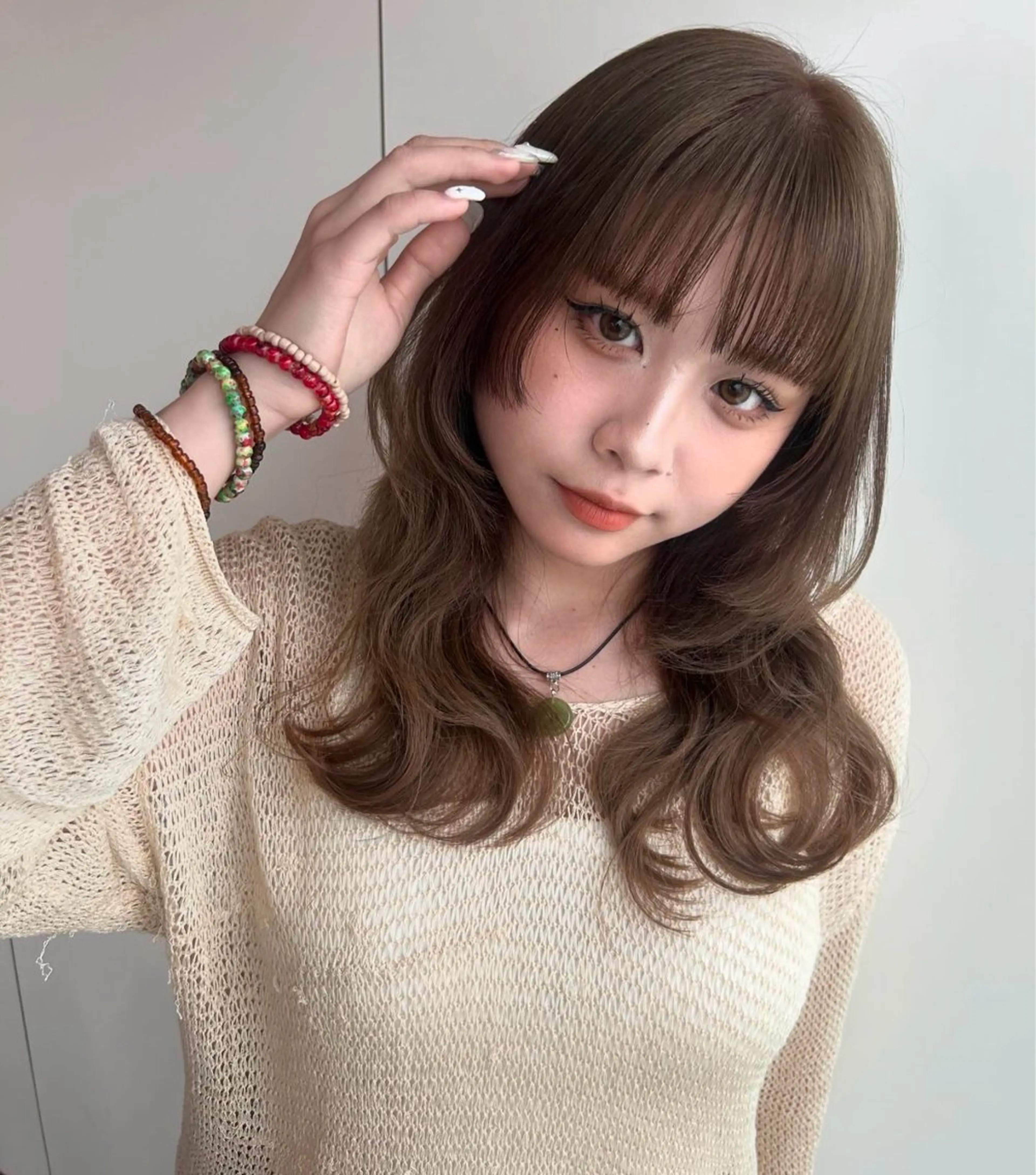 ロング カラー ブリーチ 姫カット ウルフカット カット ヘアカラー トリートメント VISUALIST所属・小倉/レイヤー/ 顔周りカット/naoのヘアスタイル