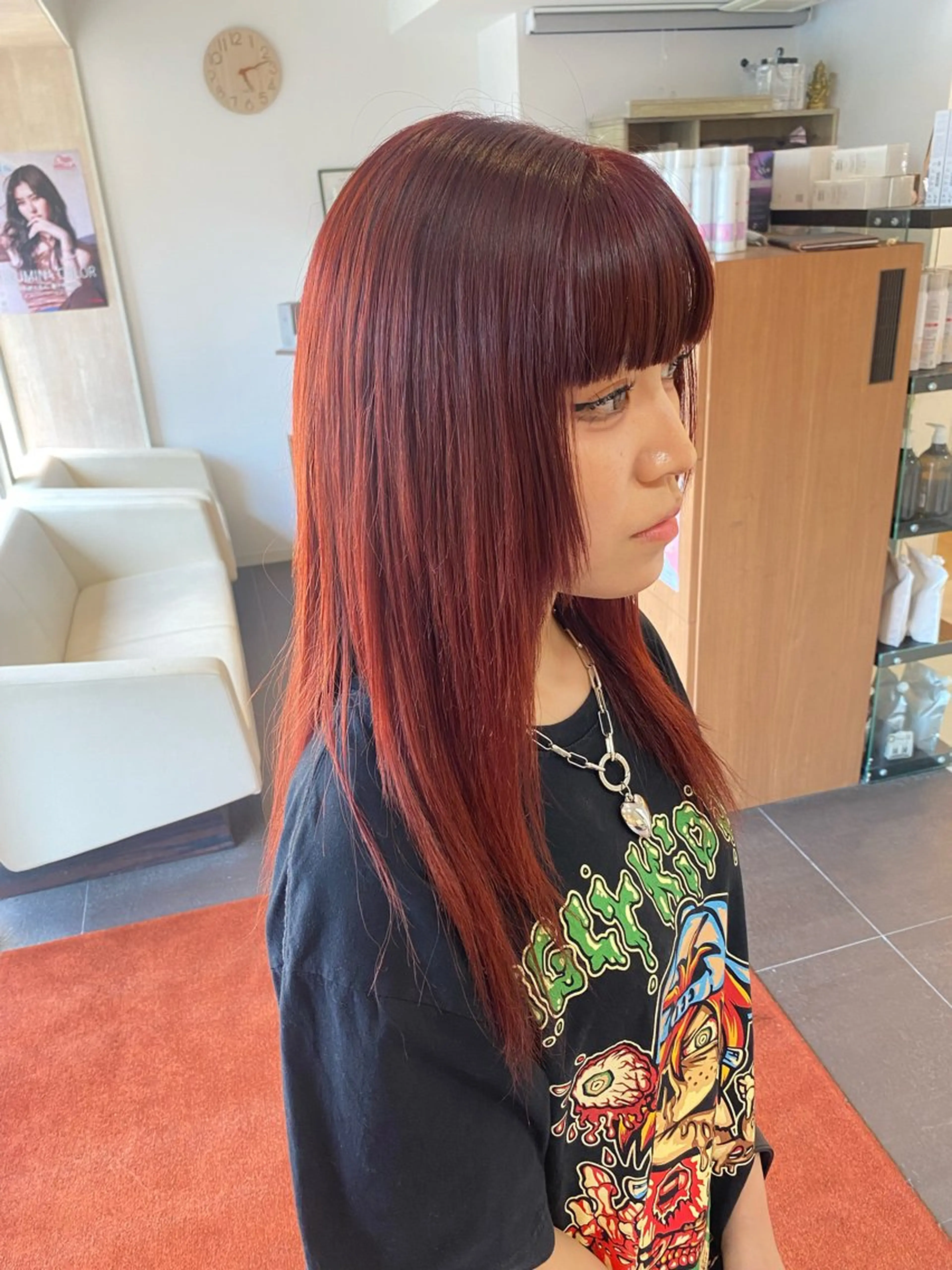 セミロング ヘアカラー トリートメント 塩谷黎✨ブリーチ無W カラーメンズパーマ✨のヘアスタイル