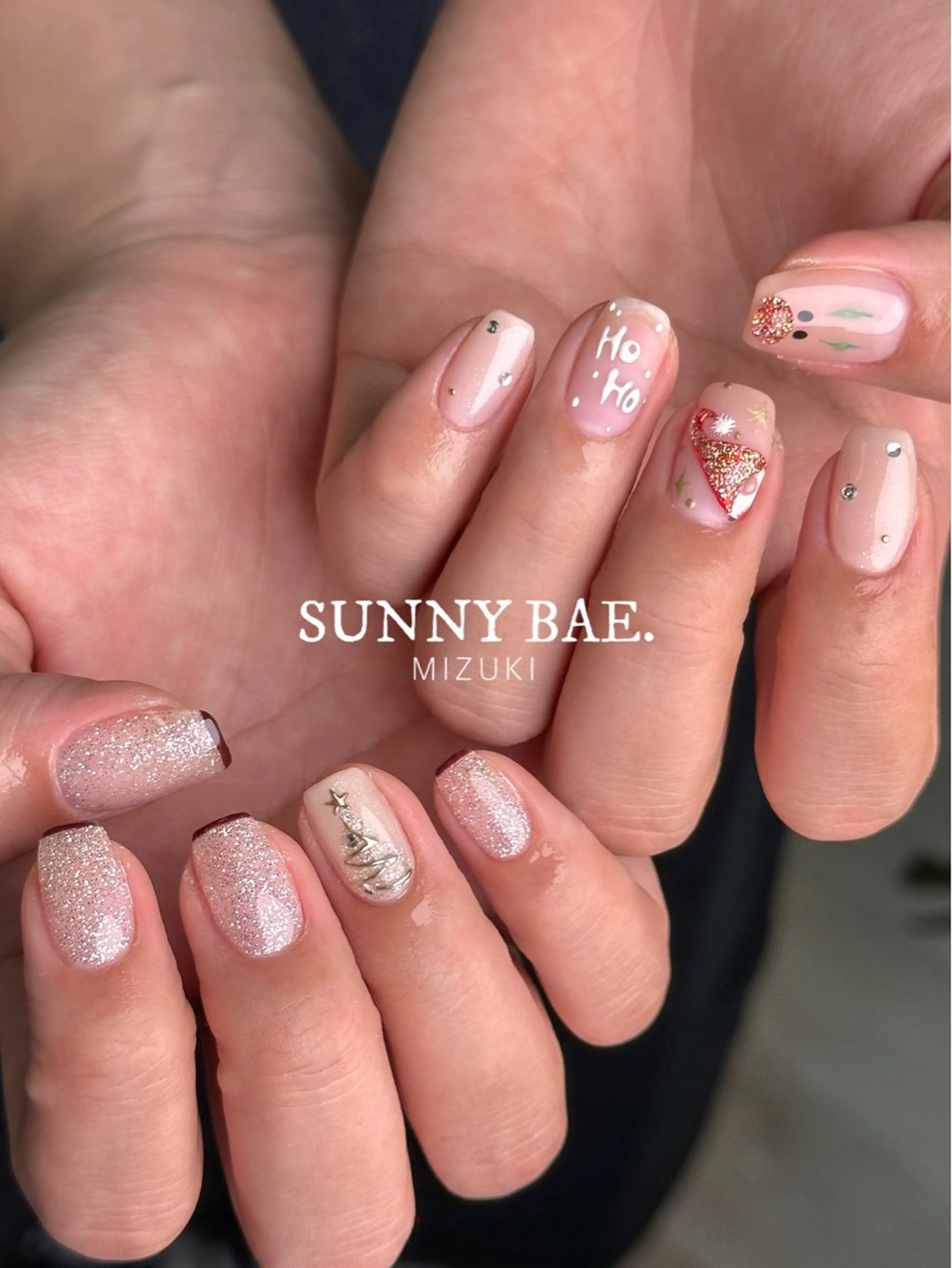 ネイル ボルドー フレンチネイル 冬ネイル クリスマス ハンドネイル SUNNY BAE. 🌼MIZUKIのネイルデザイン