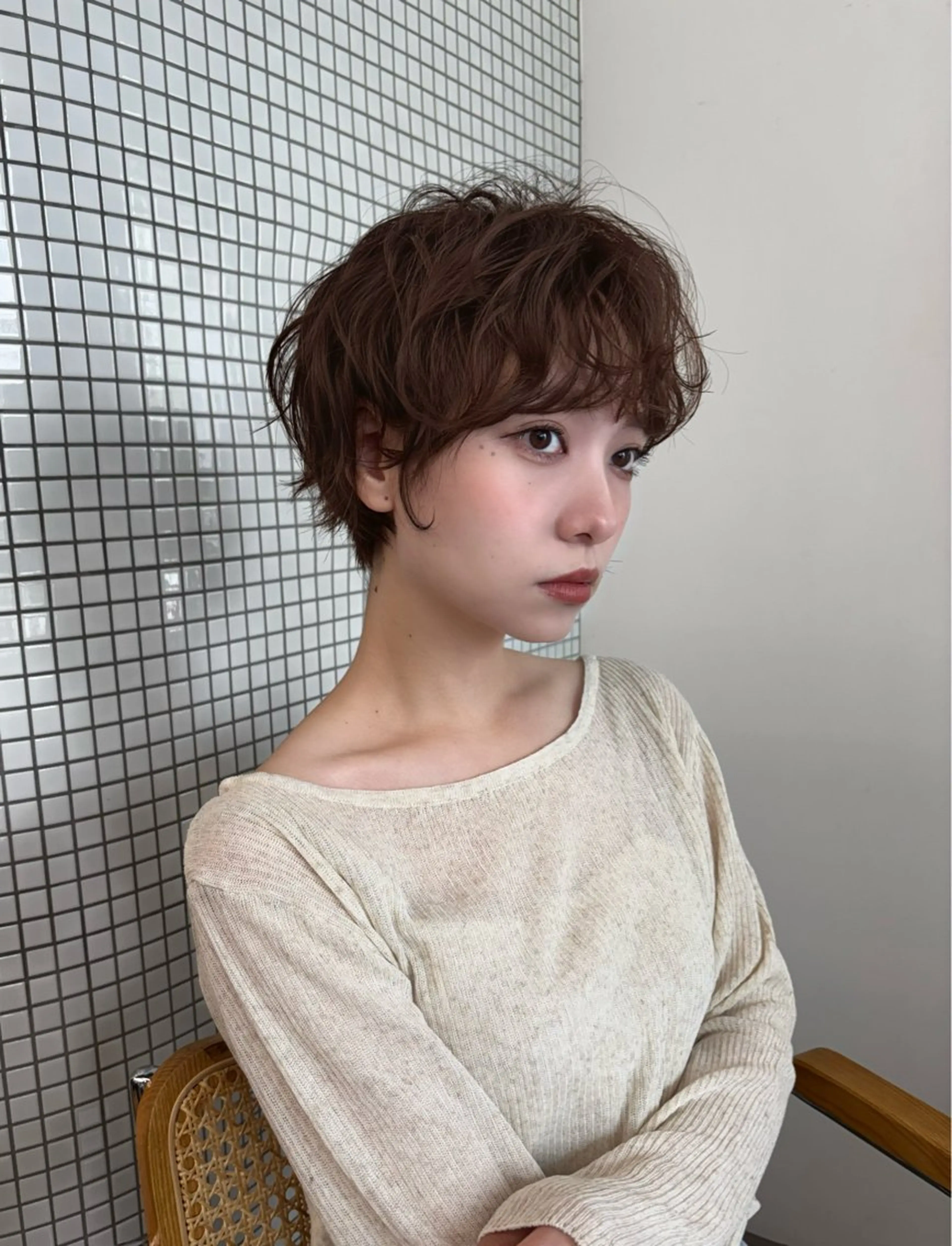 ショート パーマ Un ami  shibuya所属・Mon/ショート/パ ーマのヘアスタイル