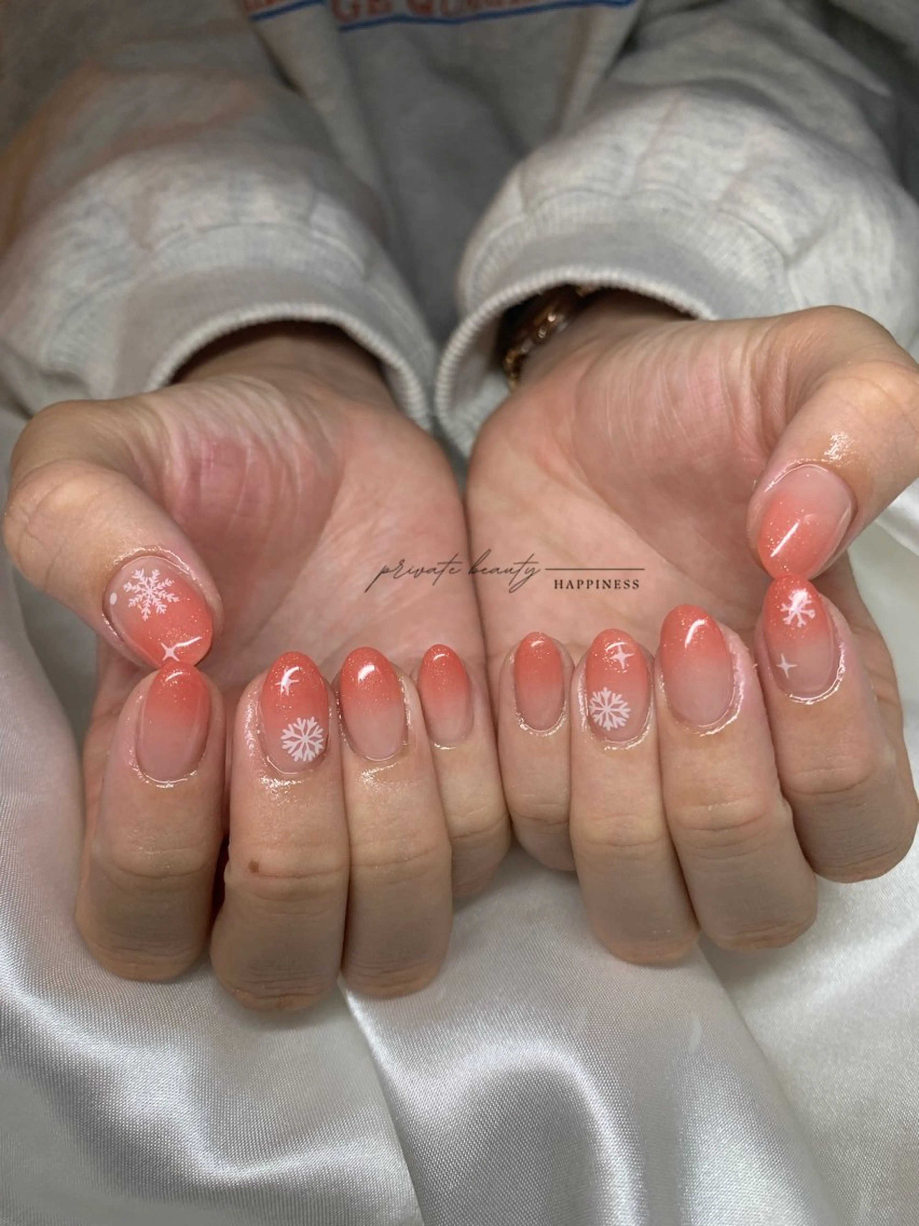 ネイル 持ち込み スカルプネイル 冬ネイル happiness nailのネイルデザイン