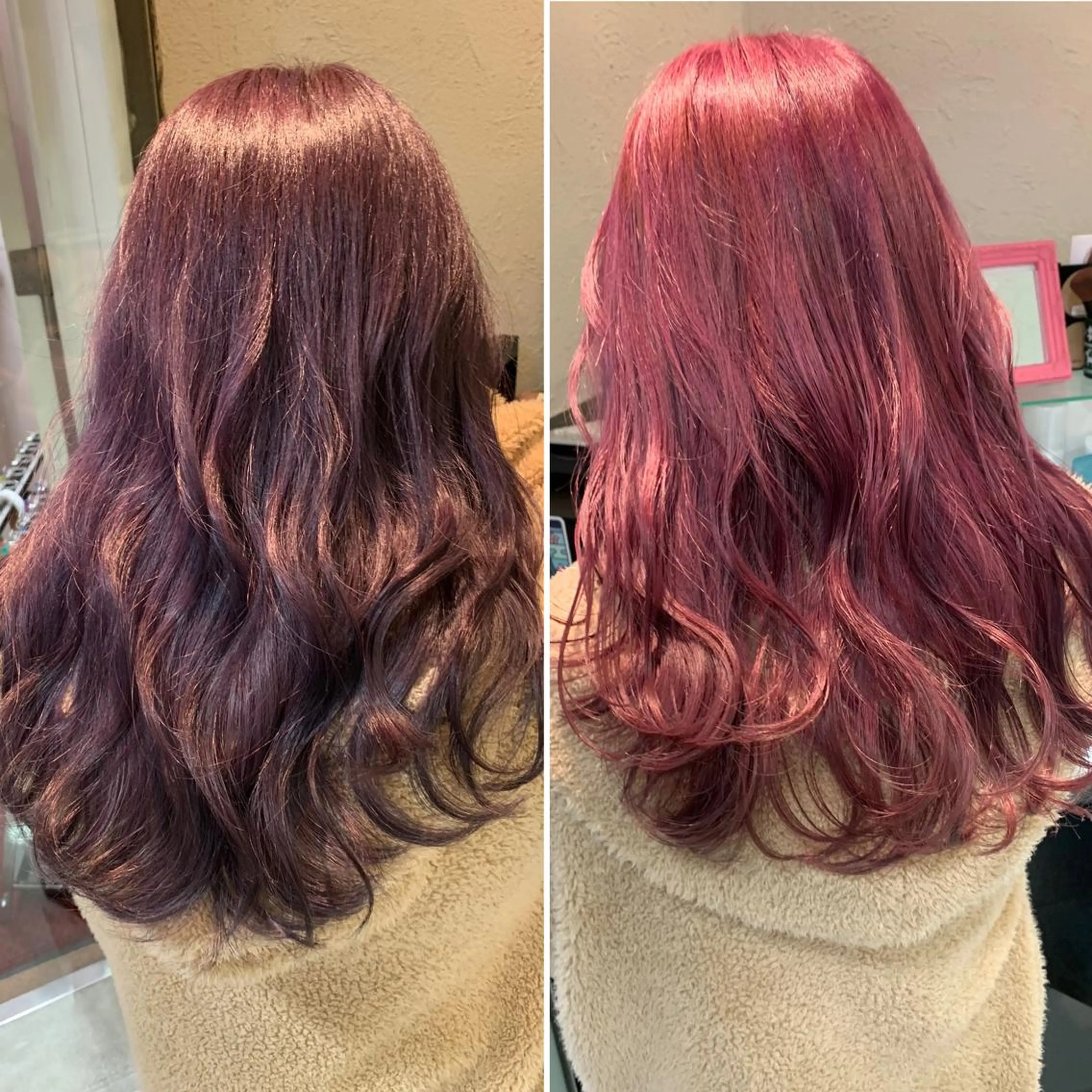 セミロング パープルカラー 卒業式のヘアスタイル ヘアカラー 🇺🇸ハイライト特 化美容師🇺🇸漆沢のヘアスタイル