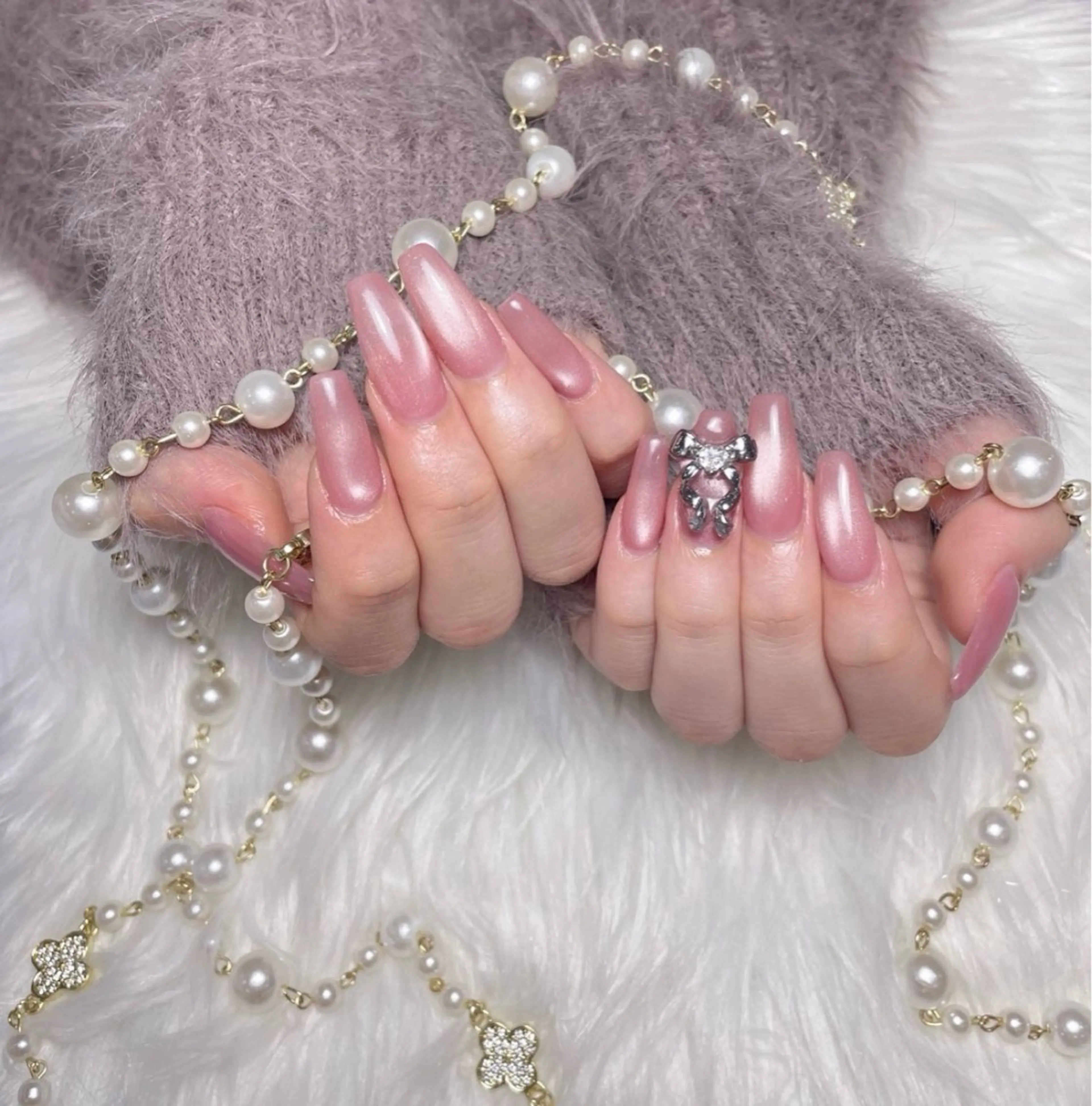 ネイル アートネイル フラッシュネイル フレンチネイル ガラスフレンチ グラデーション ハンドネイル M2 BEAUTY リュウのネイルデザイン