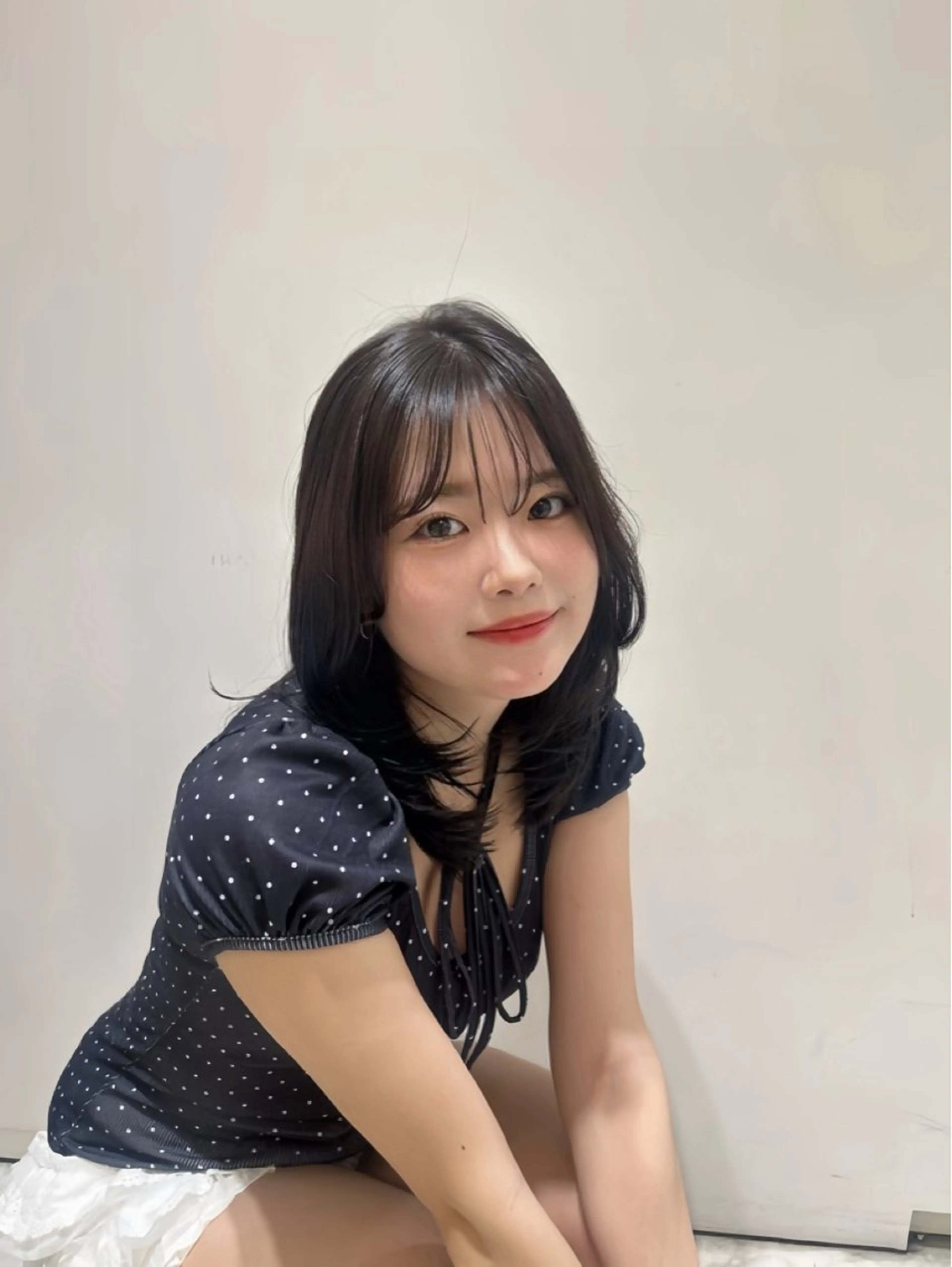 ミディアム カラー ヘアカラー トリートメント 顔周り/透明感/銀座 🩵りのせのヘアスタイル