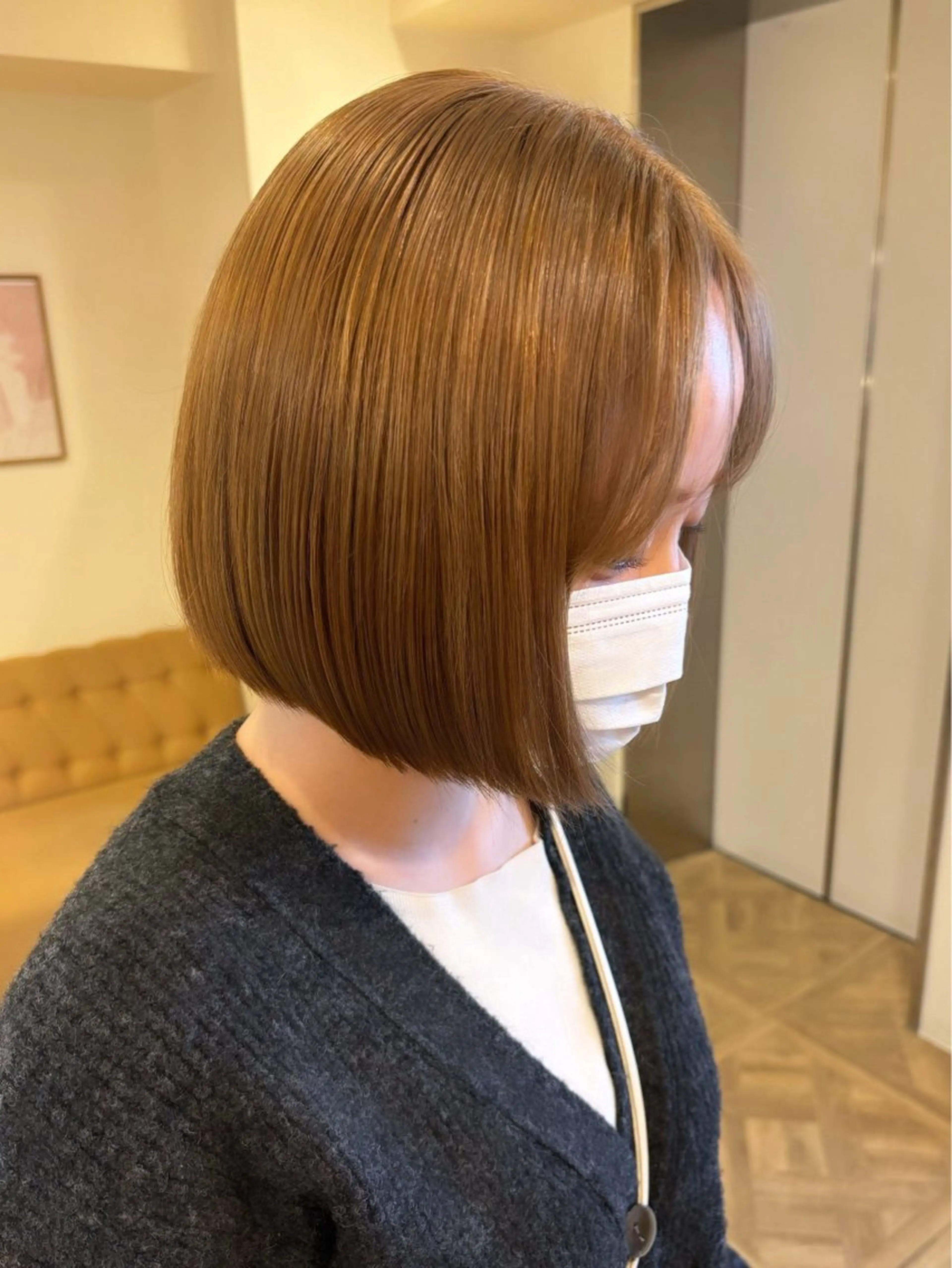 ミディアム カラー ヘアカラー トリートメント ミルクティ/ピンク/ レイヤー/yuriaのヘアスタイル