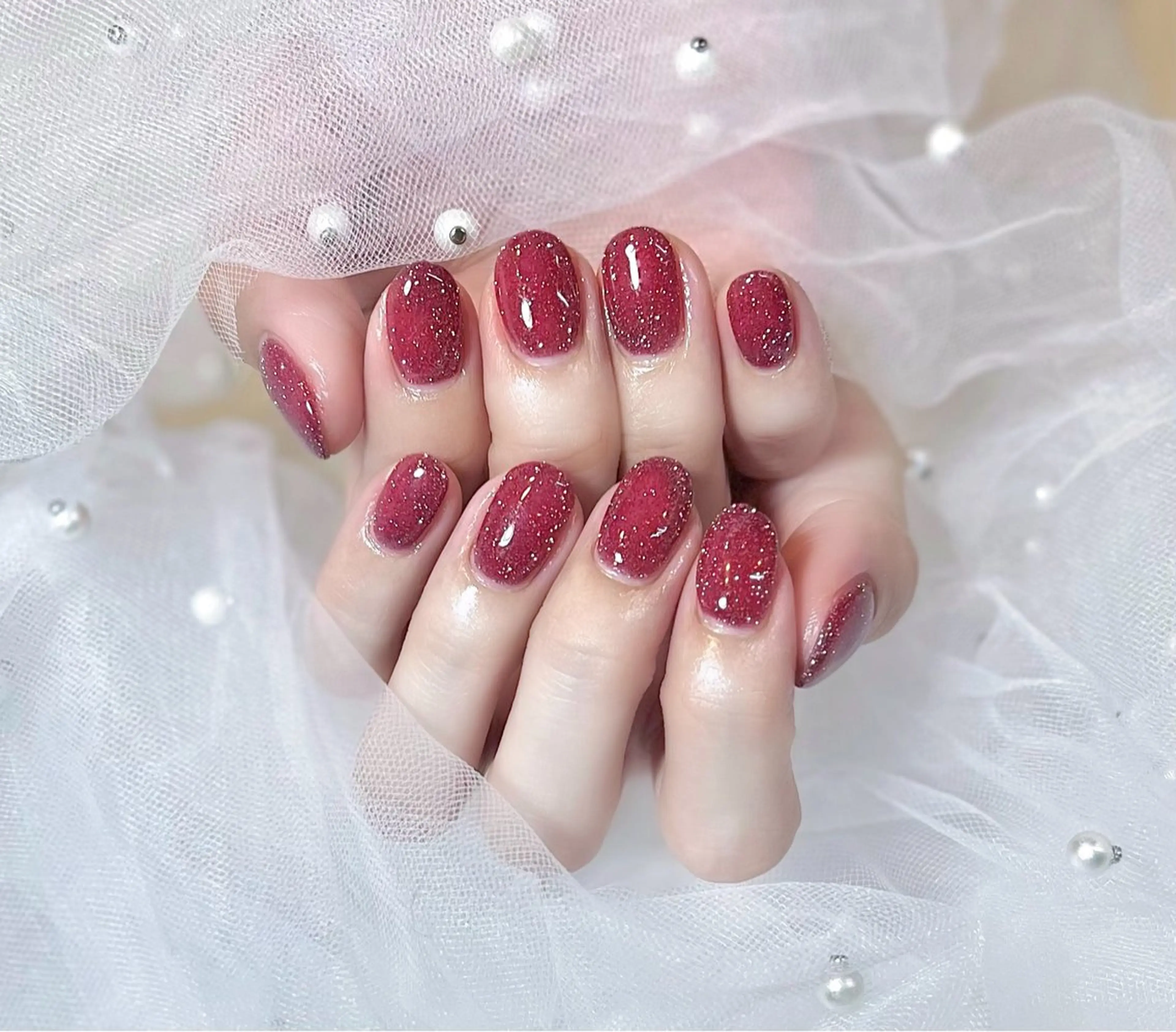 ネイル フラッシュネイル ジェルネイル ワンカラーネイル ピンク Chat　noir所属・【chatnoir】 MIYUのネイルデザイン