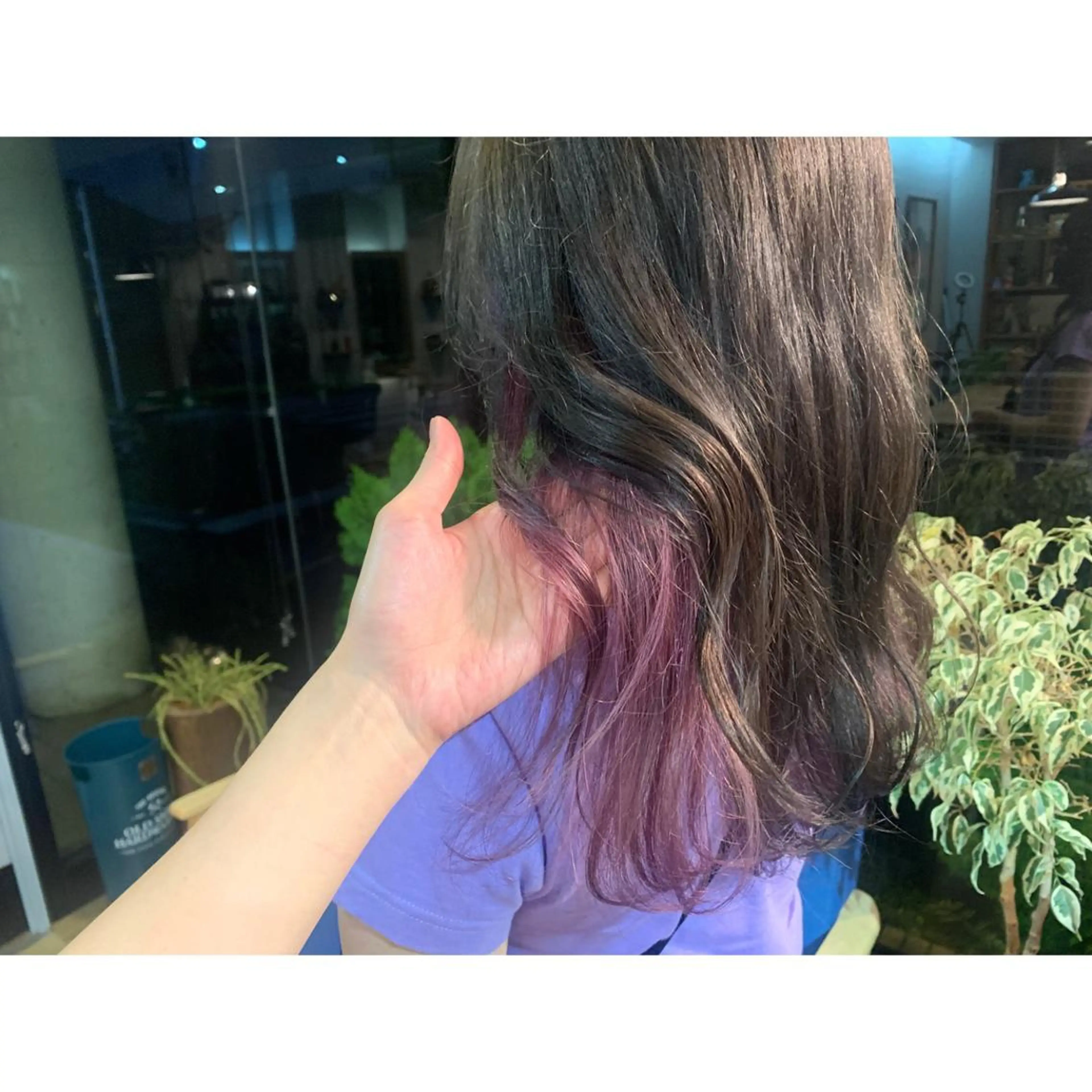 ロング カラー ピンクカラー バイオレットカラー ヘアカラー トリートメント ツキダテ ユイのヘアスタイル