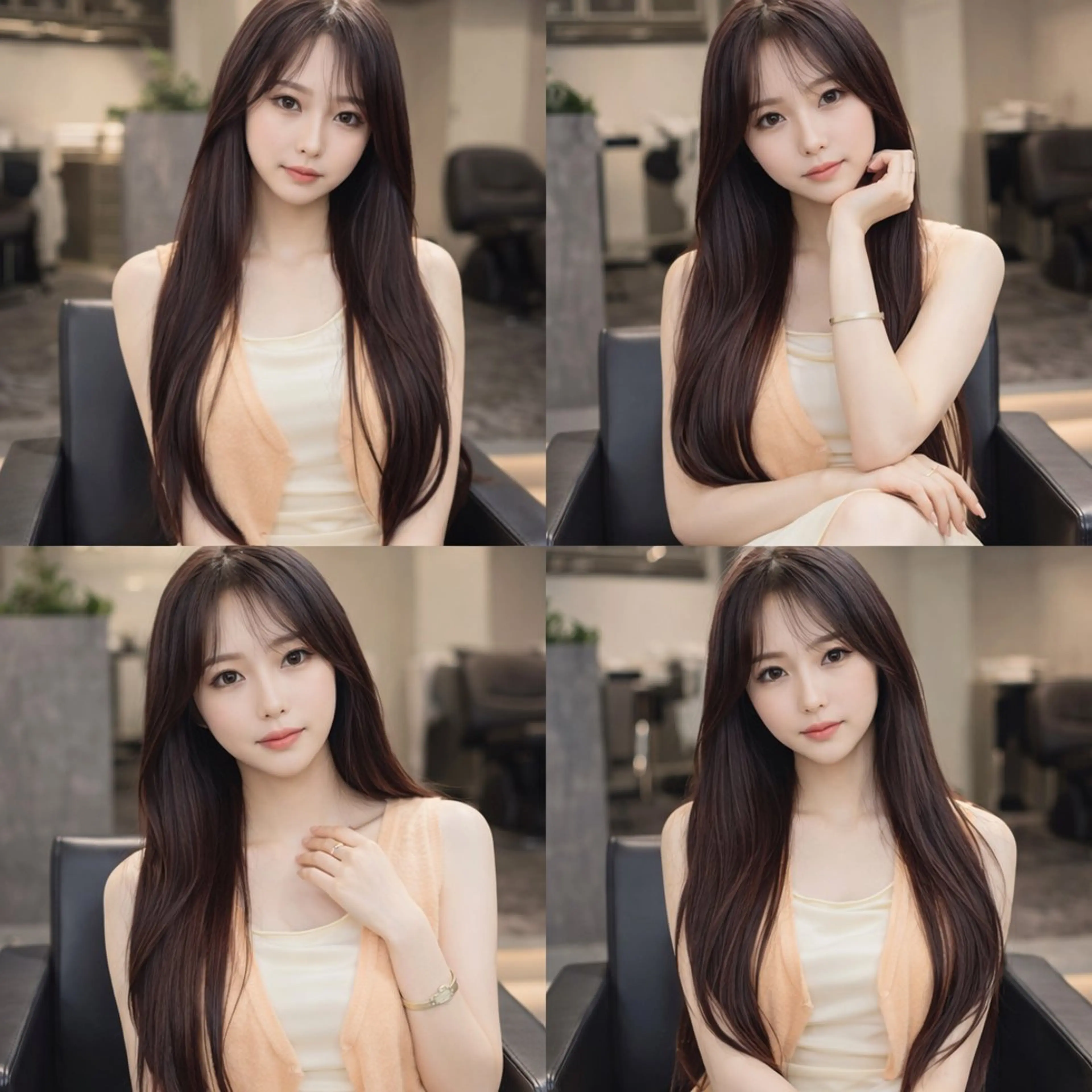 ロング 顔まわりレイヤー 髪質改善 韓国風ヘア レイヤーカット トリートメント カット ヘアカラー トリートメント ♦️髪質改善美髪矯正 💍谷口克也♦️のヘアスタイル