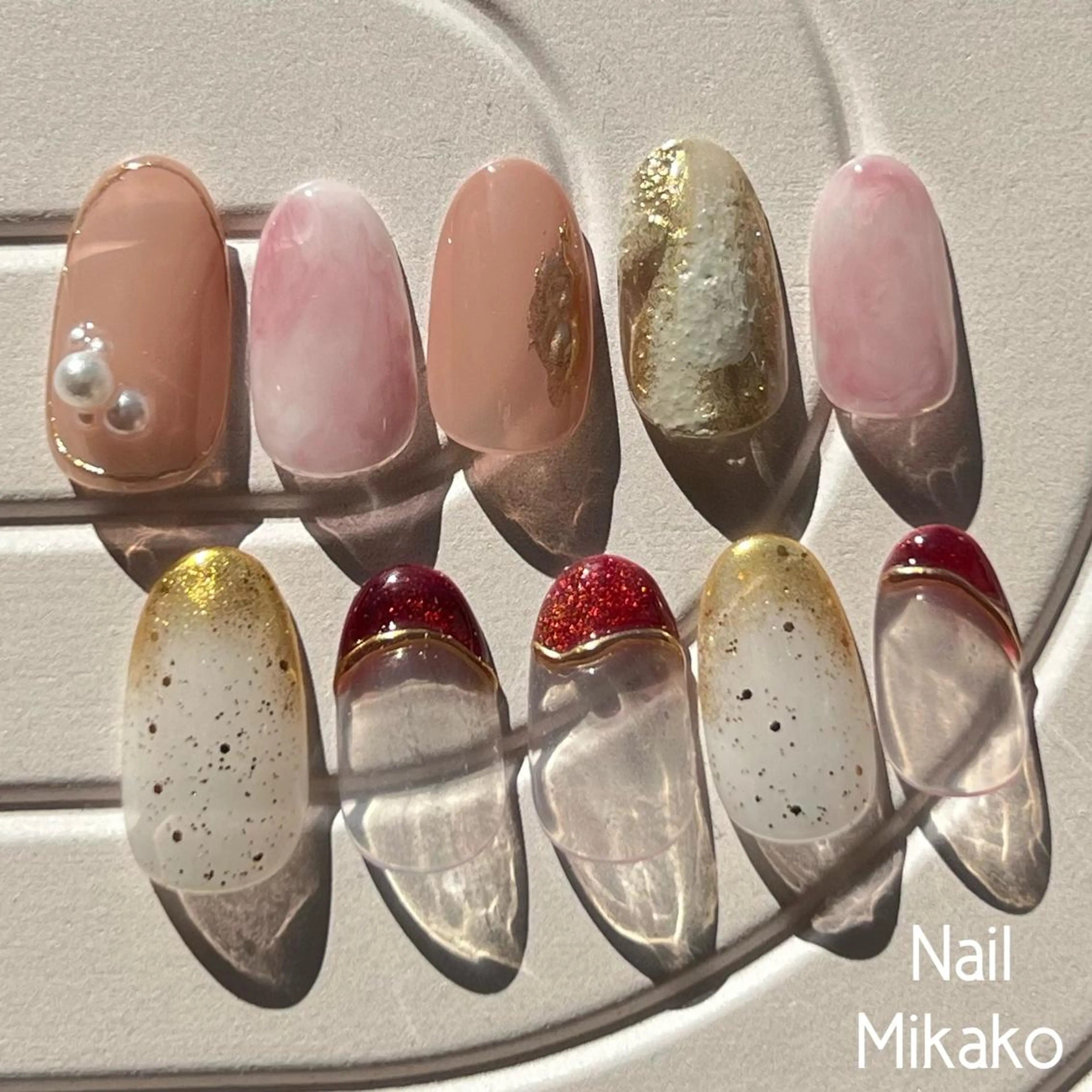 ネイル ブラウン フレンチネイル マグネットネイル ミラーネイル ニュアンスネイル Nail_Mikako所属・Nail Mikakoのネイルデザイン
