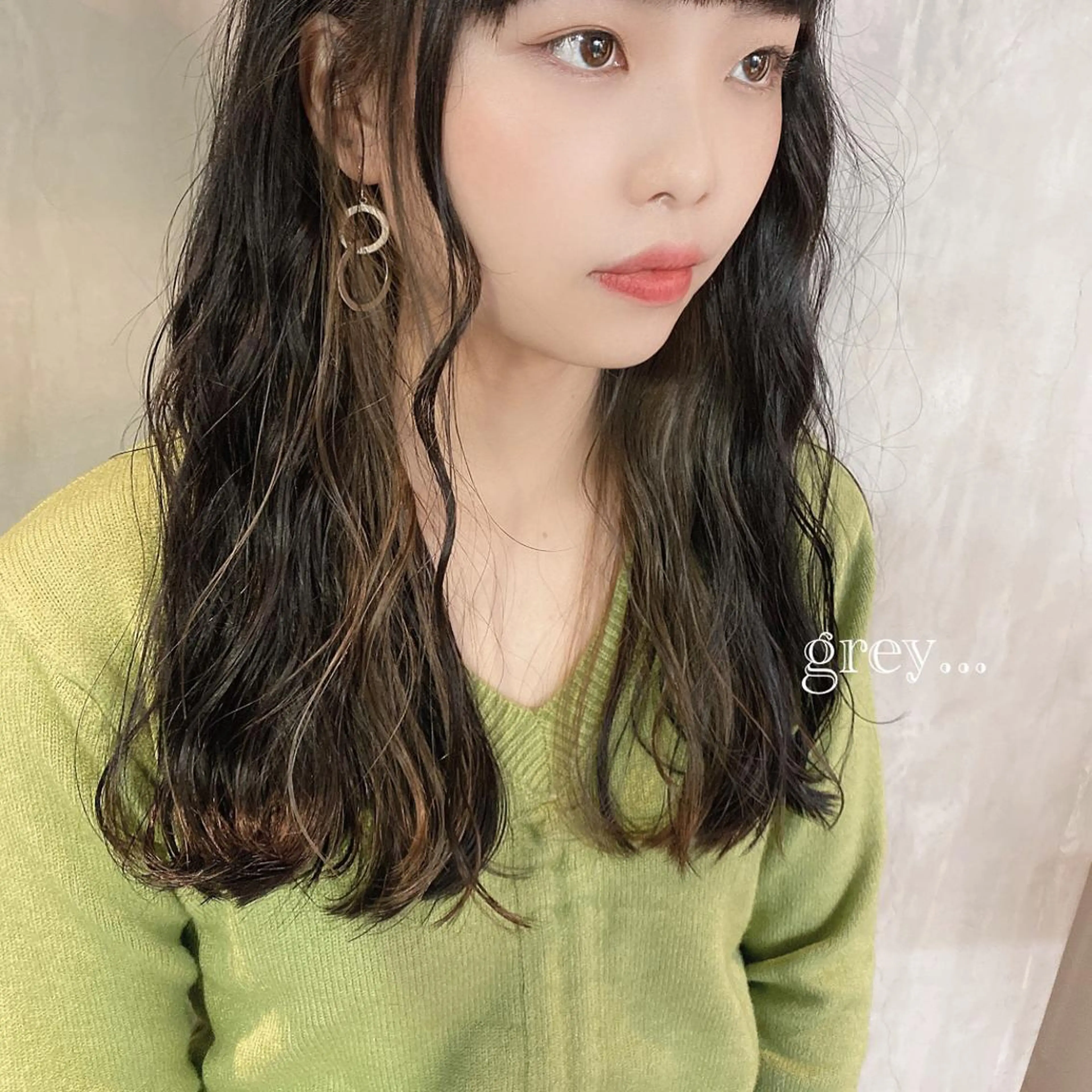 セミロング カラー ヘアアレンジ イヤリングカラー stylist/蛯谷 珠里のヘアスタイル