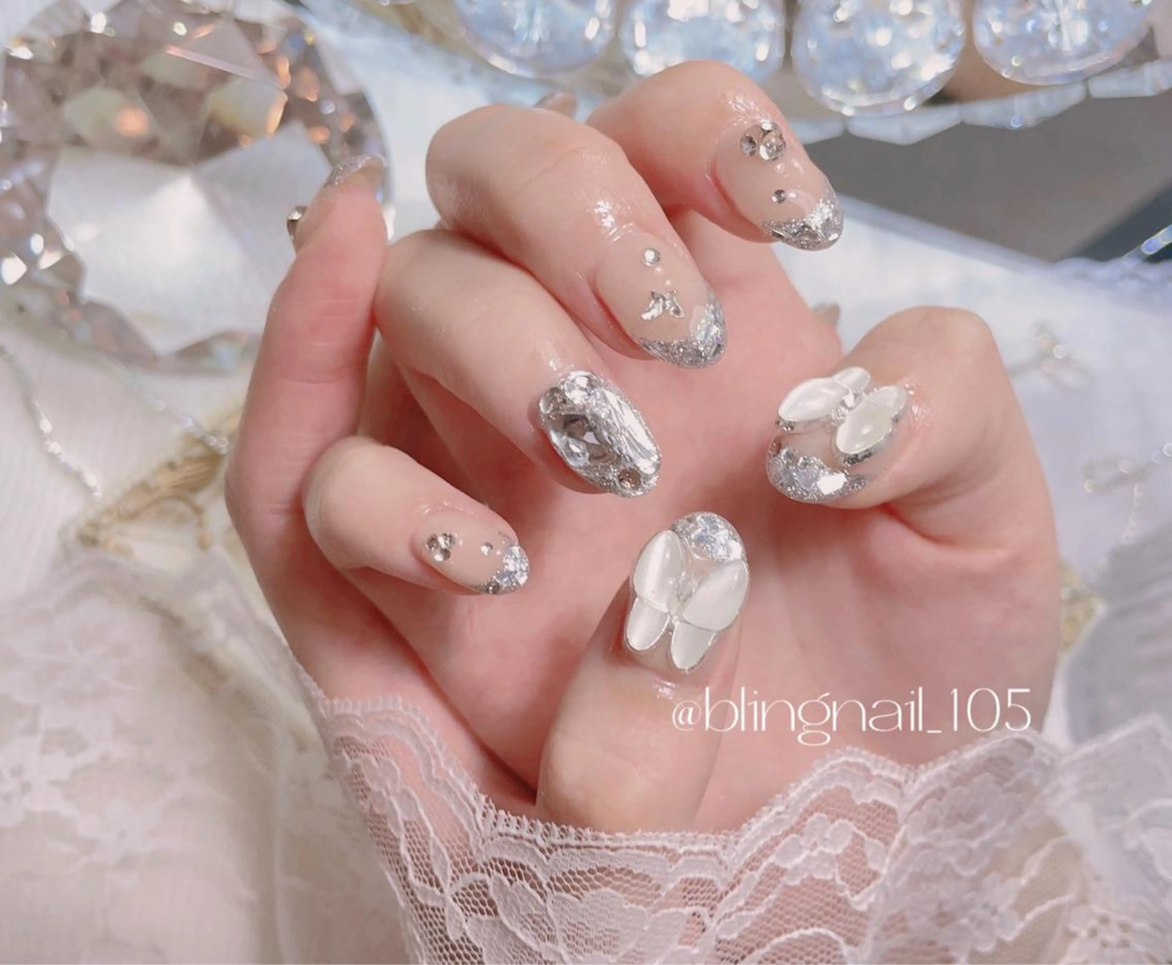 ネイル 23時まで❤︎韓国、 ワンホンネイルのネイルデザイン