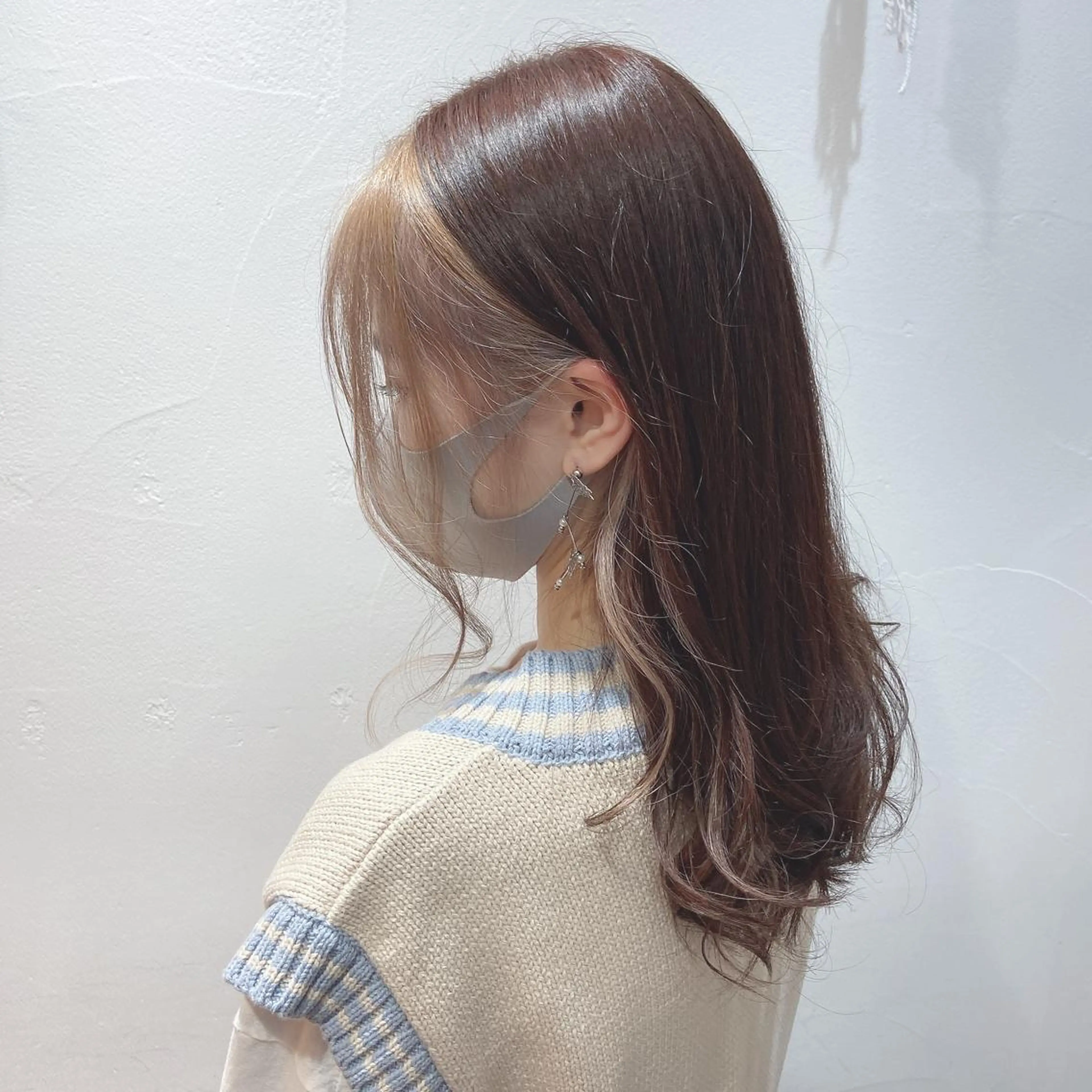 セミロング カラー ベージュカラー ホワイトベージュ 韓国カットパーマ✂︎ Toshiのヘアスタイル