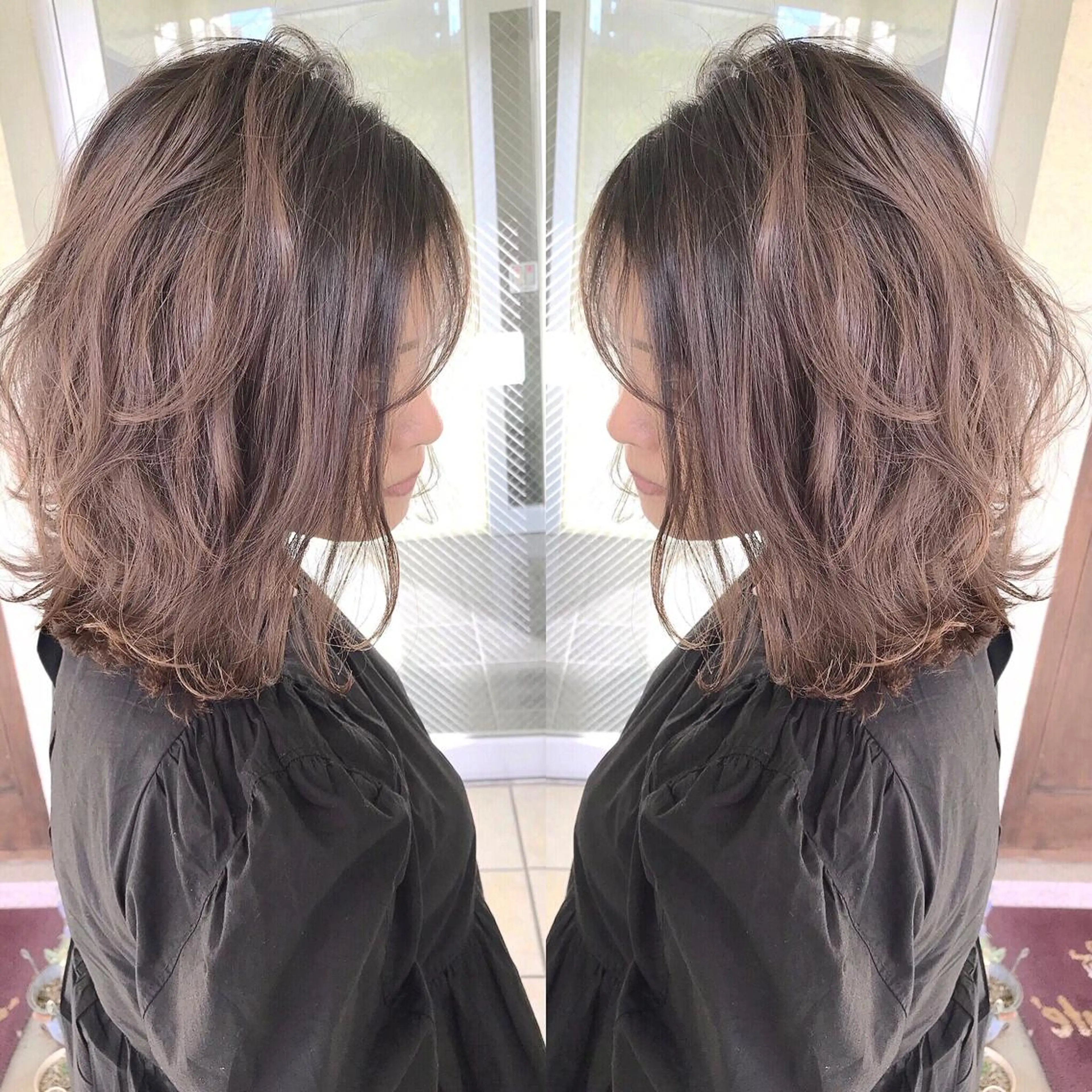 ミディアム カラー カット ヘアカラー grand juteのヘアスタイル
