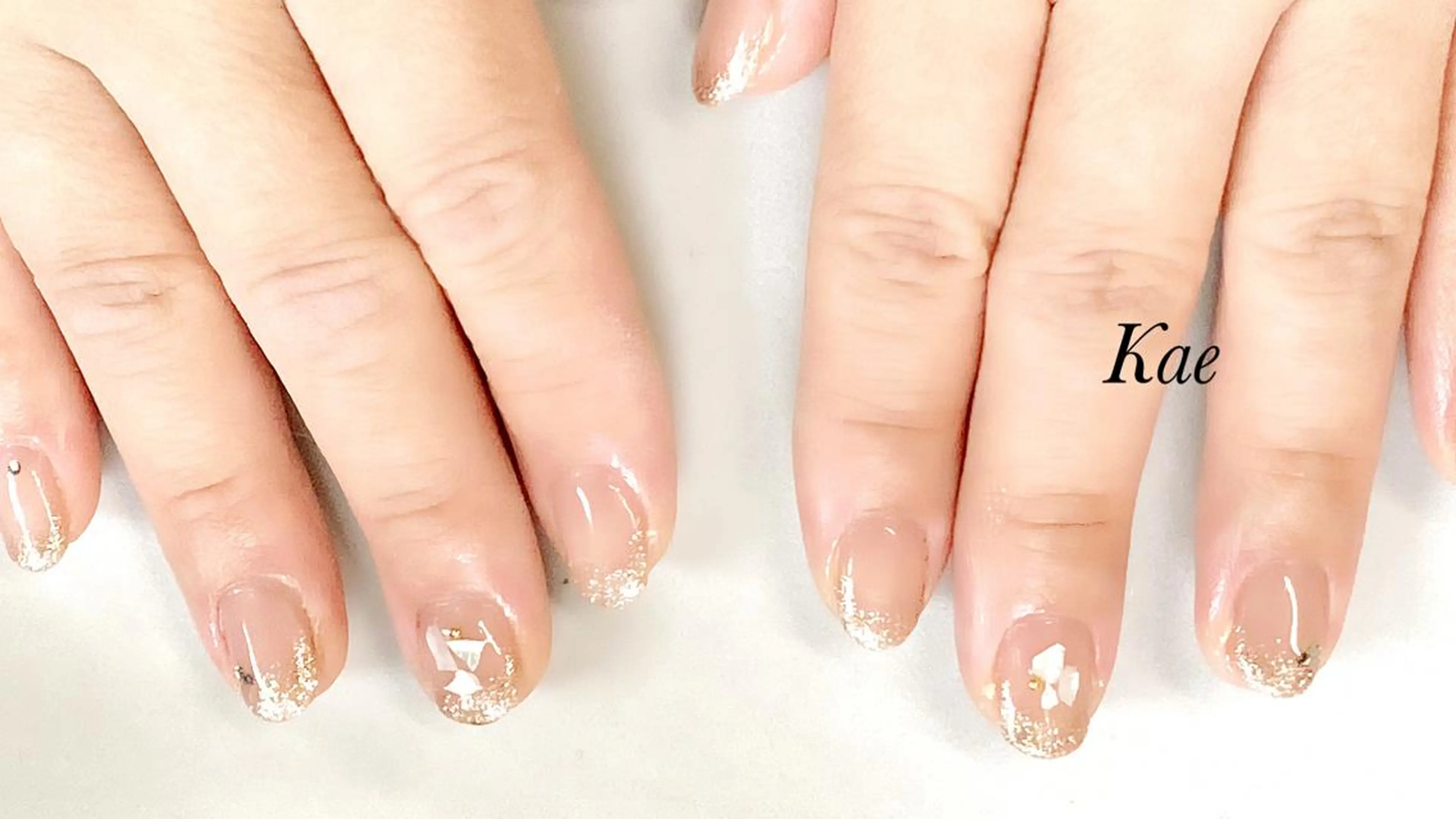 ネイル クリアネイル ゴールド ラメ(グリッター) kae _nail所属・Kae Nailのネイルデザイン