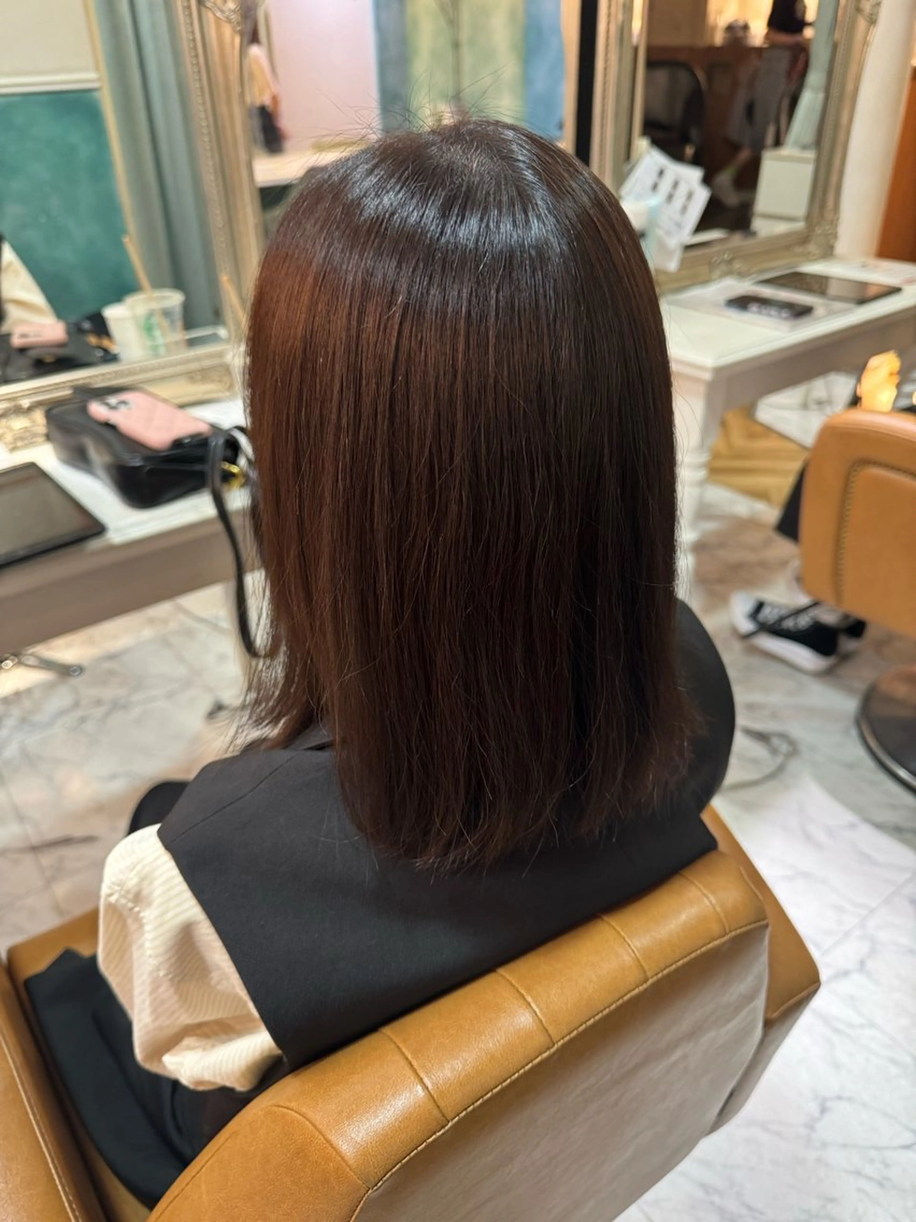 ミディアム カラー ボブ/透明感カラー /しなる🌷のヘアスタイル