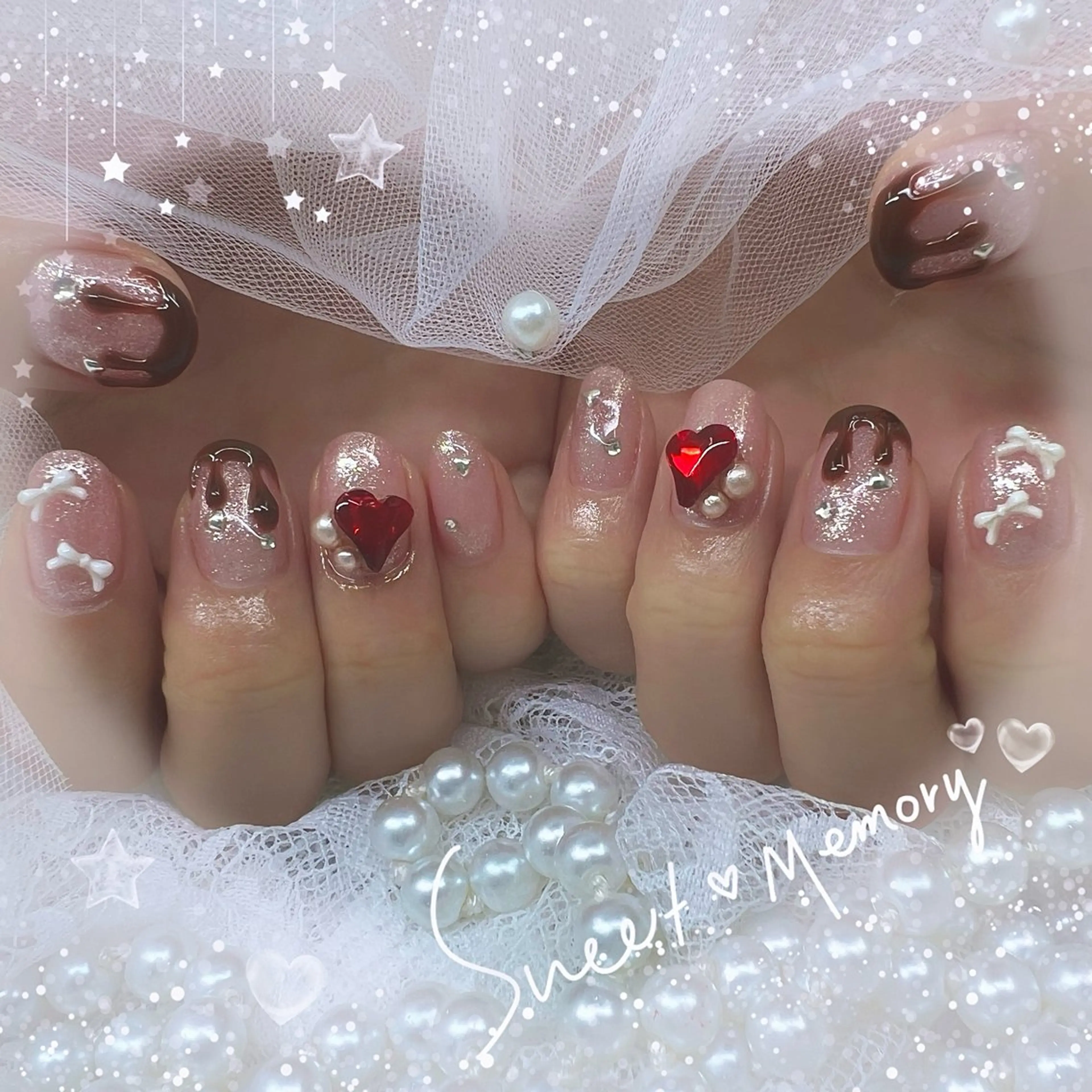 ネイル チークネイル フレンチネイル ガーリー ガラスフレンチ グラデーション ハンドネイル ハンドケア Chill Nailsalonのネイルデザイン